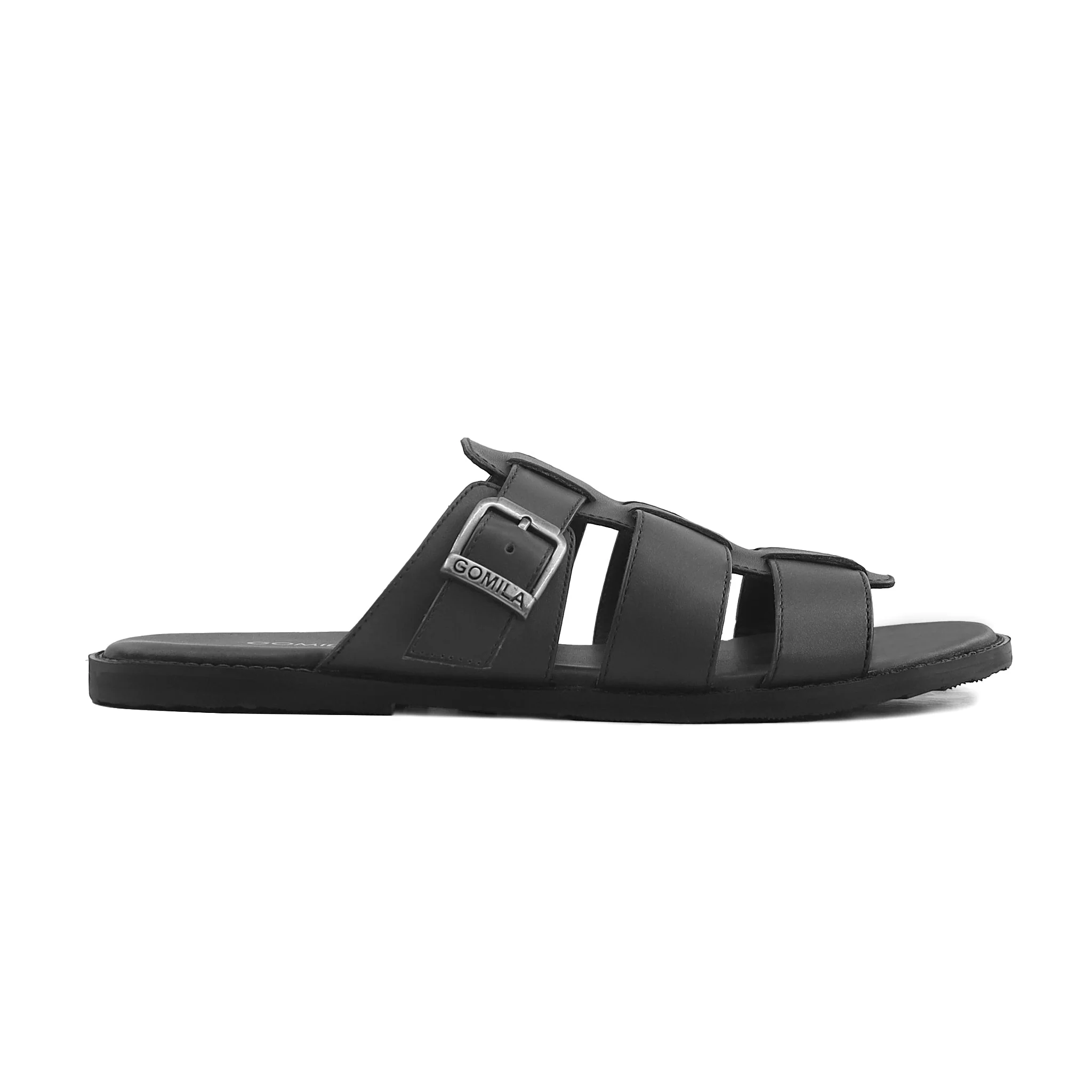 Ackley - Men's Black Calf Leather Slipper - Image 2