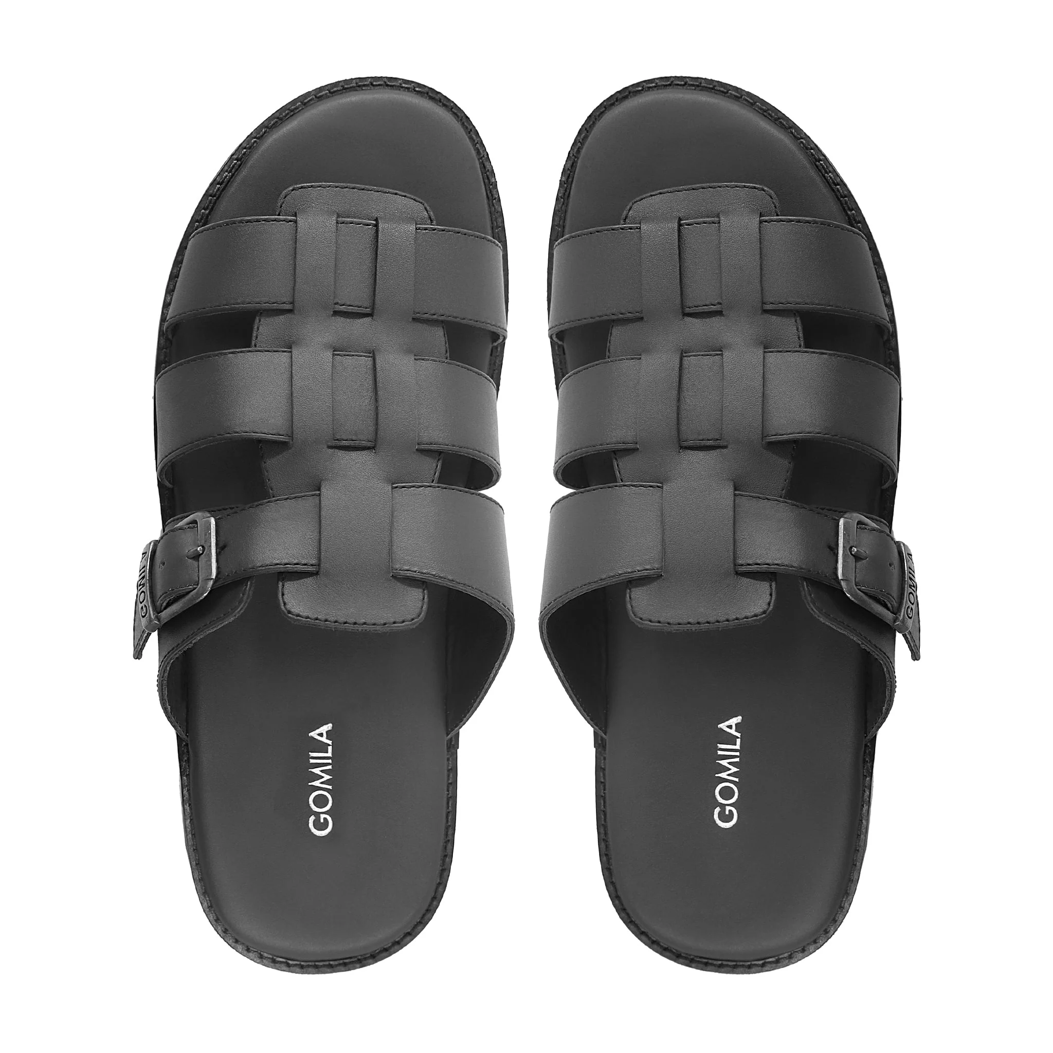 Ackley - Men's Black Calf Leather Slipper - Image 3