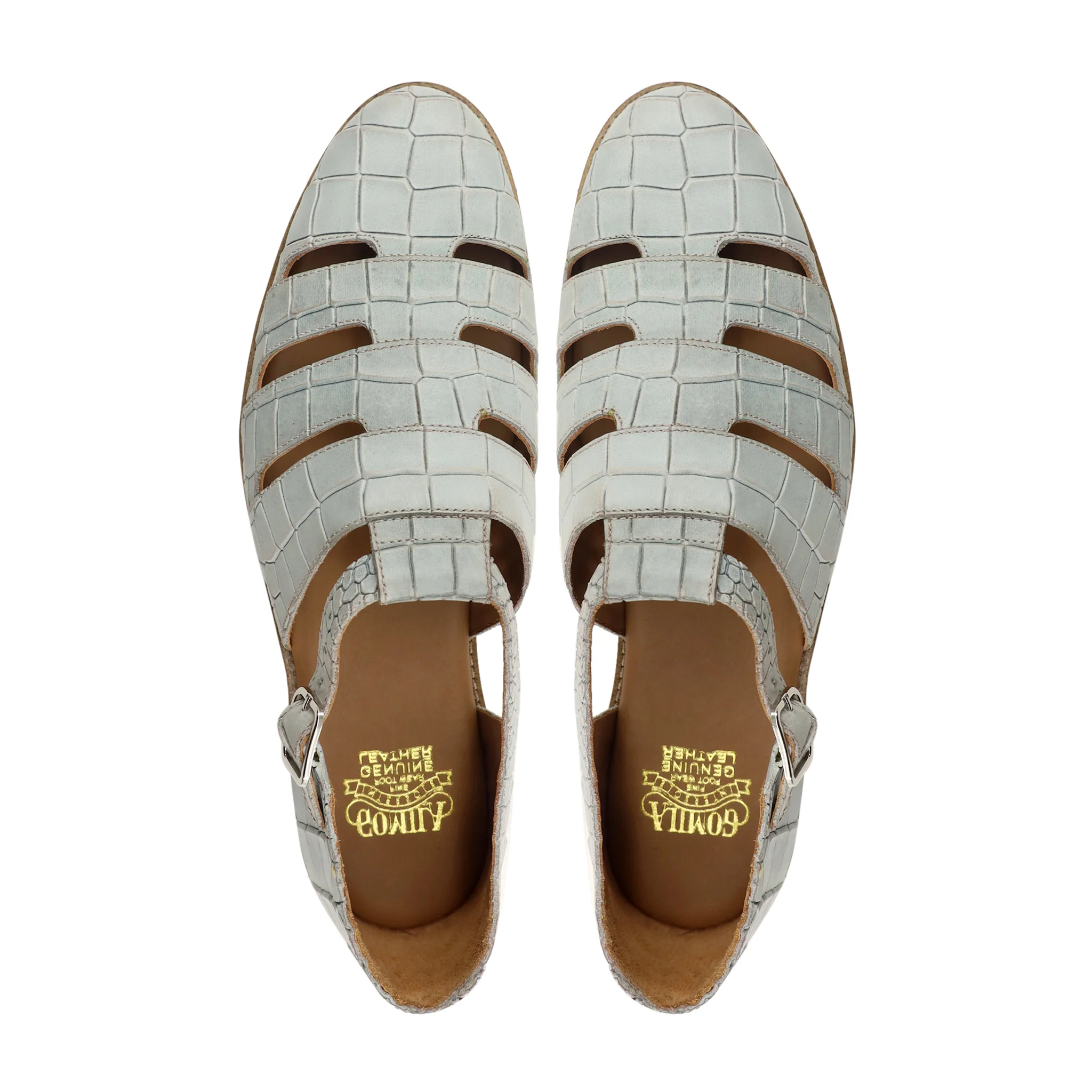 Adrian - Men's Grey Calf Leather Sandal - Image 3