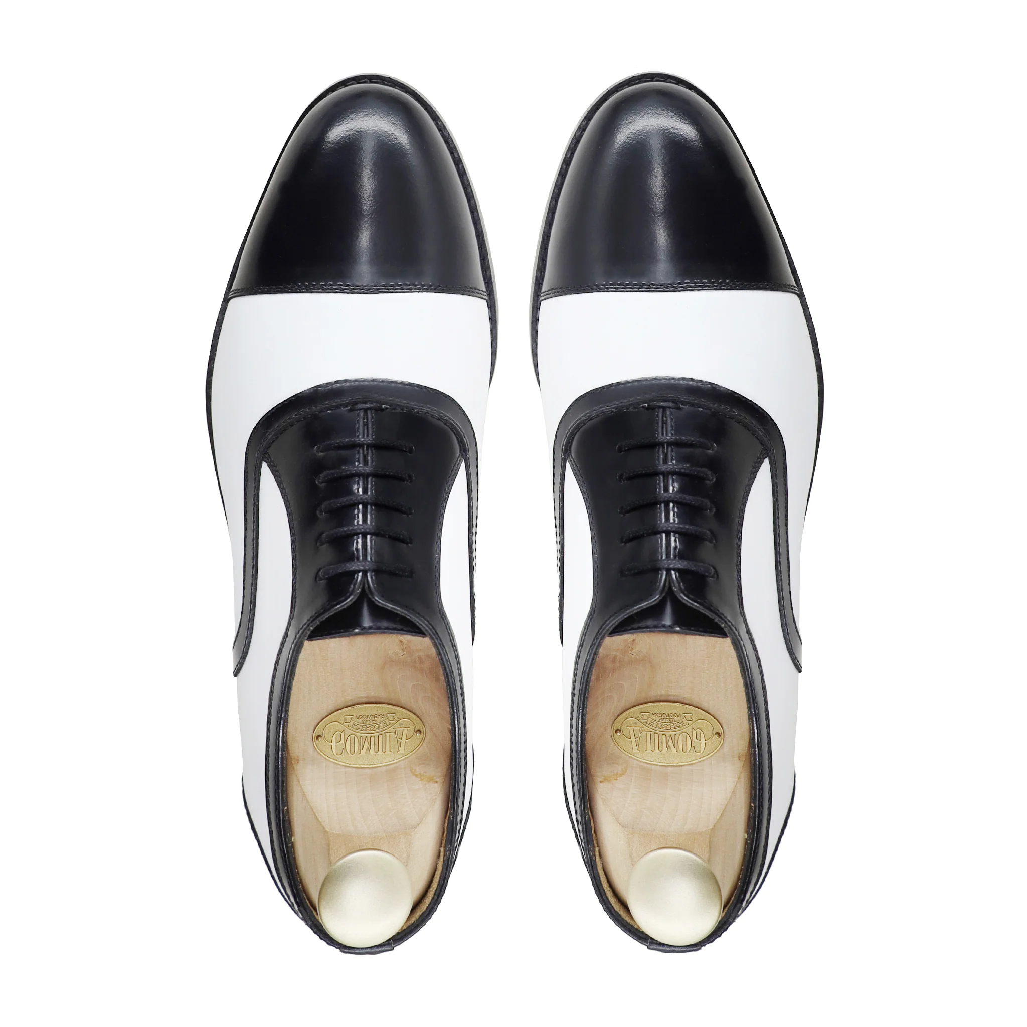 Alcapone - Men's White Calf and Patent Leather Oxford Shoe - Image 3