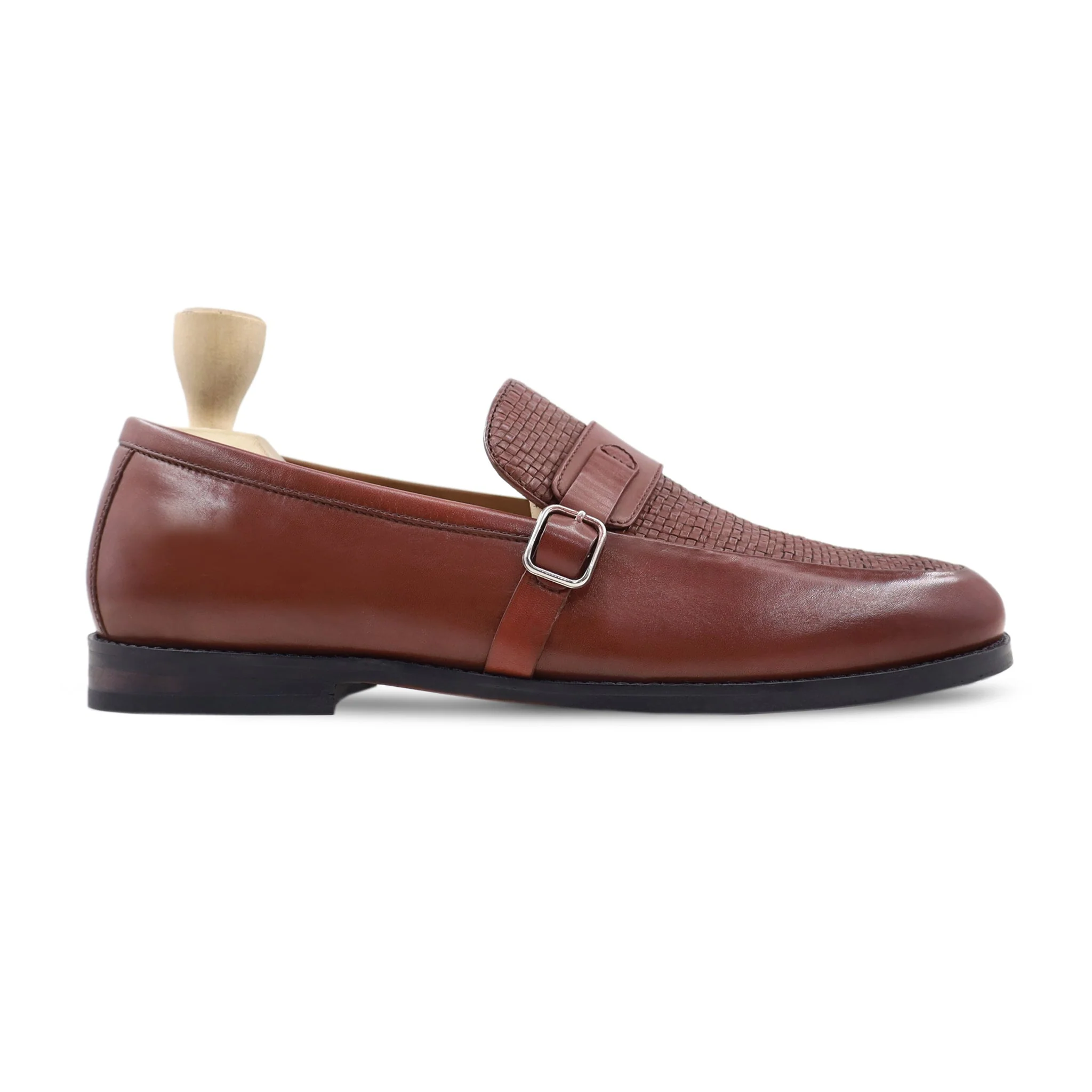 Alem - Men's Oxblood Calf and Hand Woven Calf Leather Loafer - Image 2