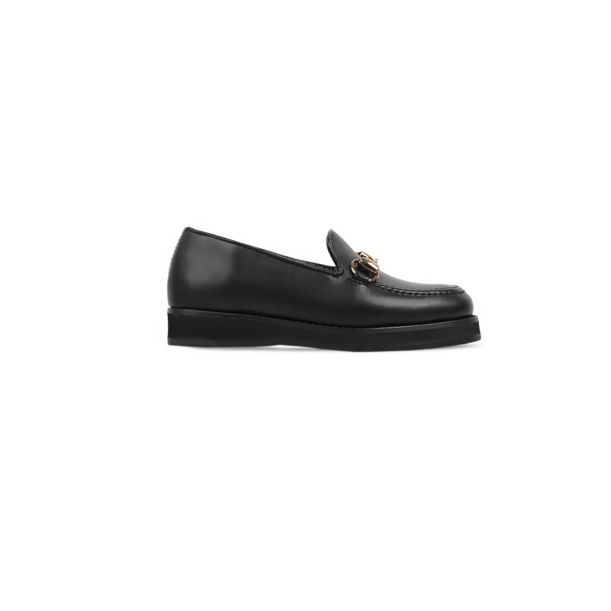 Amethyst - Kid's Black Calf Leather Loafer (5-12 Years Old) - Image 2