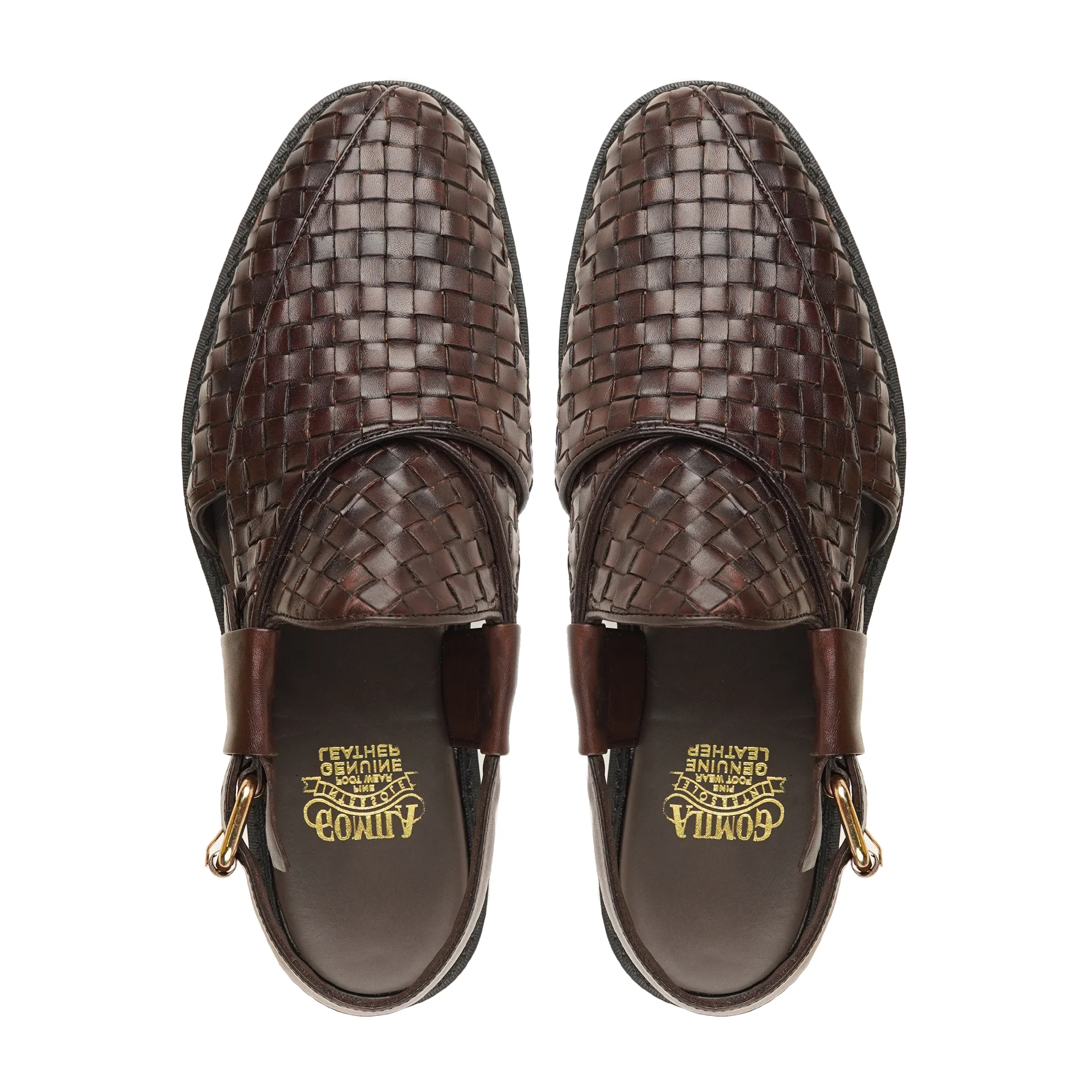 Antozi - Men's Dark Brown Hand Woven Calf Leather Sandal - Image 3