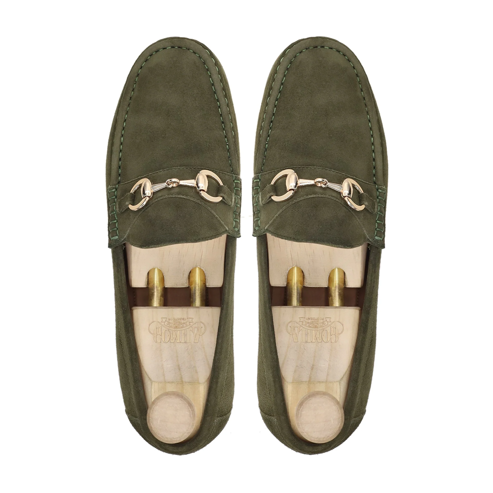 Arenal - Men's Olive Green Kid Suede Loafer - Image 3