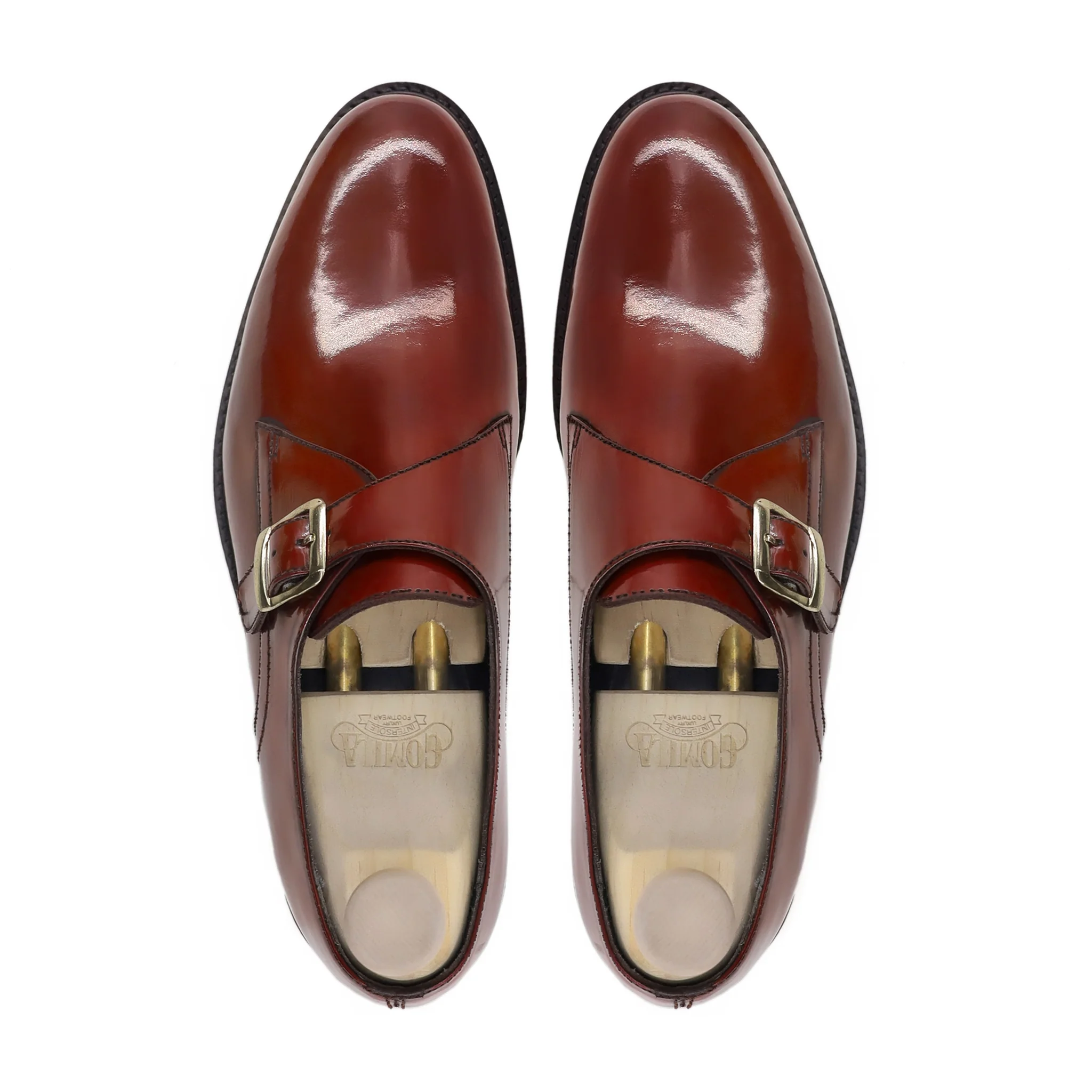Aubra - Men's Oxblood Box Leather High Shine Single Monkstrap - Image 3