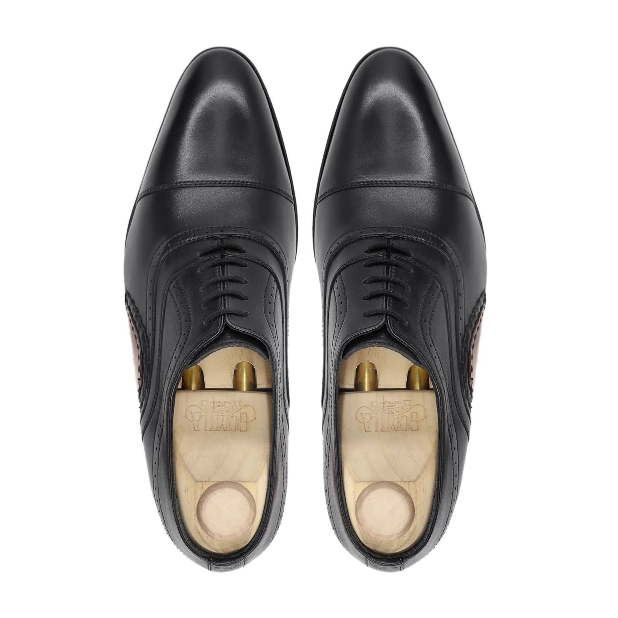 Svart - Men's Black Calf Leather Oxford Shoe - Image 3