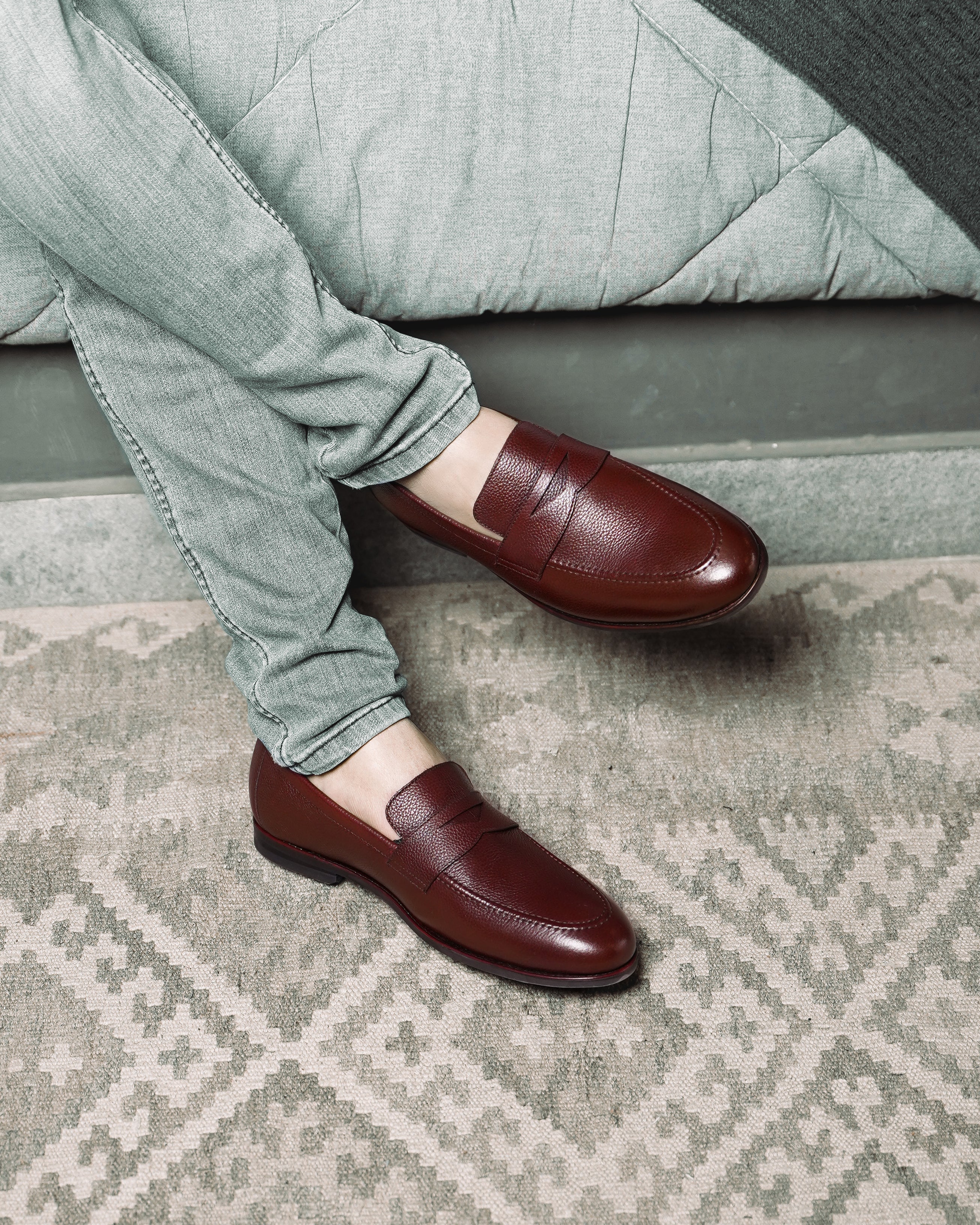 Barq - Men's Oxblood Pebble Grain Leather Loafer - Image 4