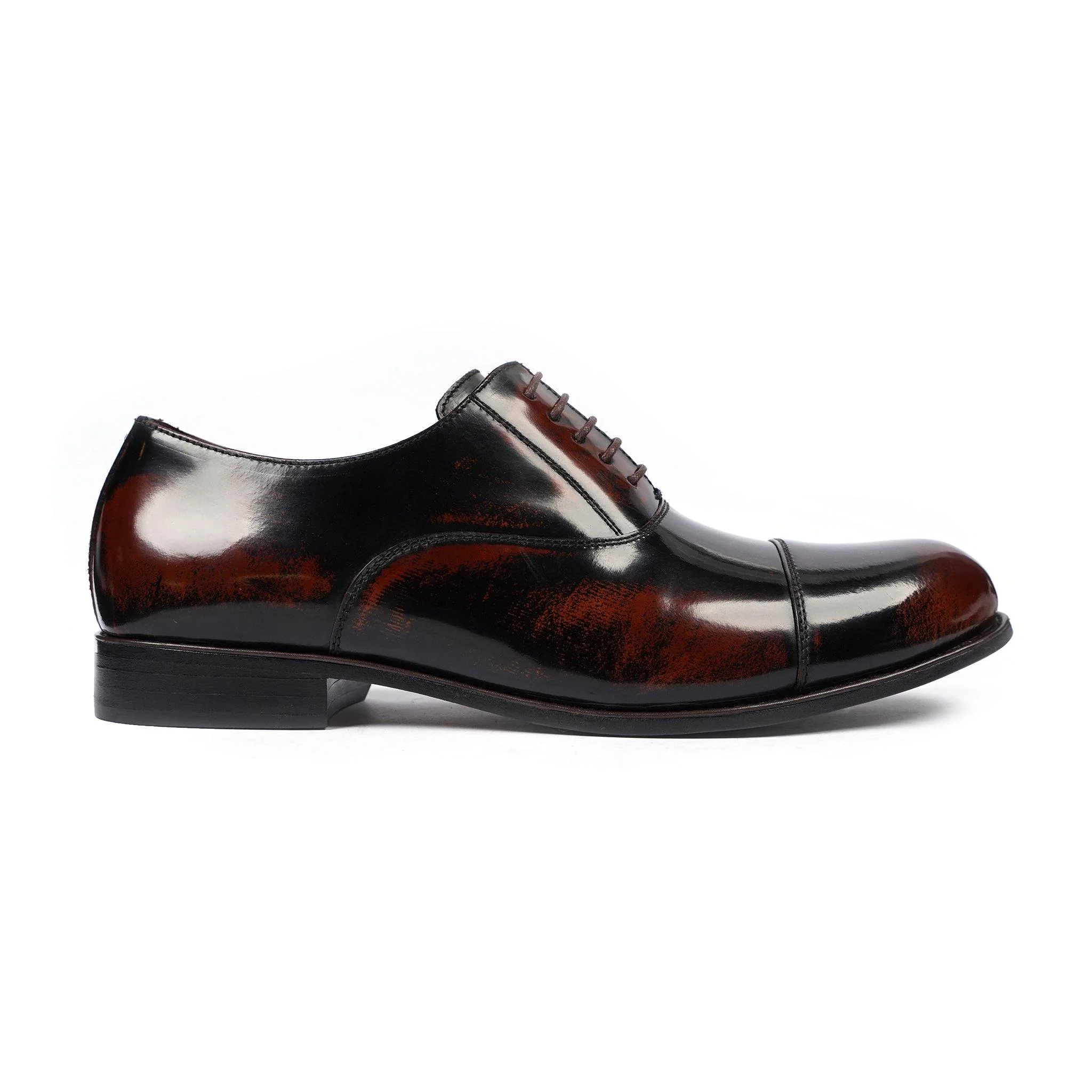 Bath - Men's Burnished Brown Box Leather Oxford Shoe - Image 2