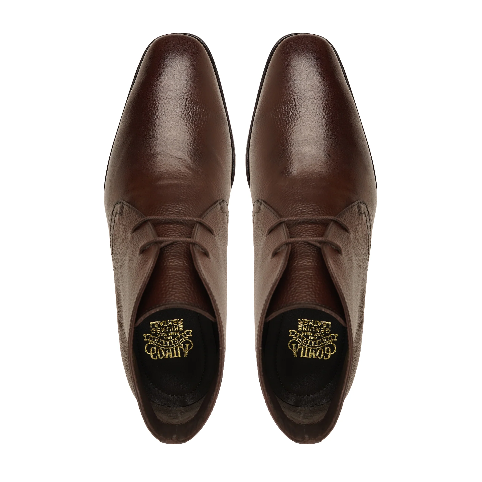 Tenin - Men's Dark Brown Pebble Grain Chukka Boot - Image 3