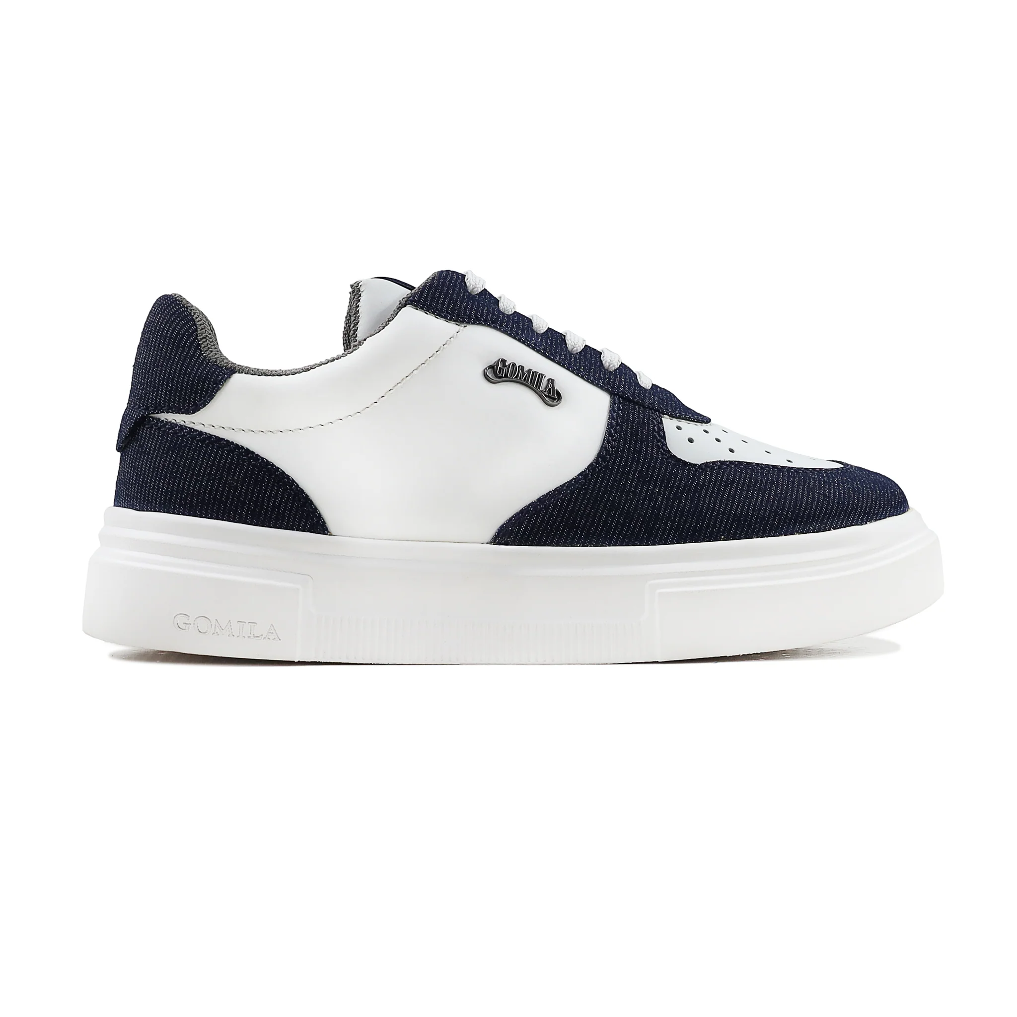 Benzema  - Men's White and Blue Sneaker - Image 2