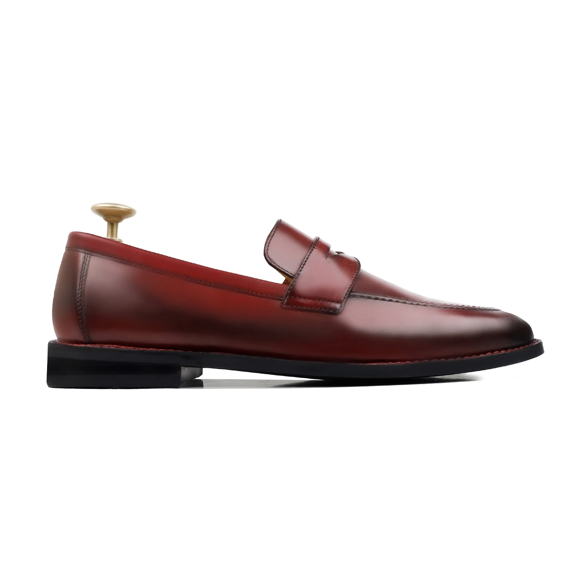 Bolt - Men's Burnished Oxblood Calf Leather Loafer - Goodyear Welted - Image 2