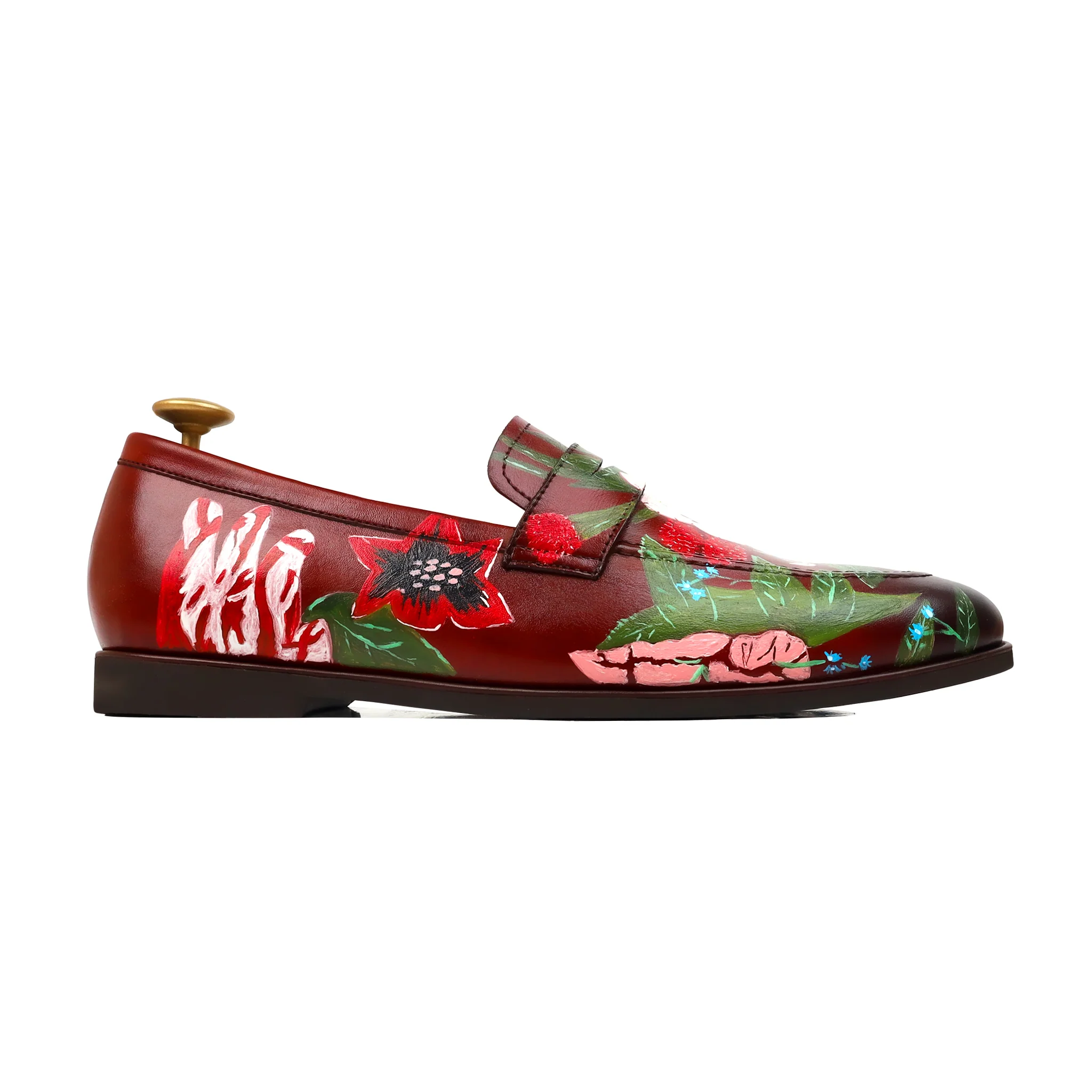 Botanica - Men's Oxblood Hand Painted Loafer - Image 2