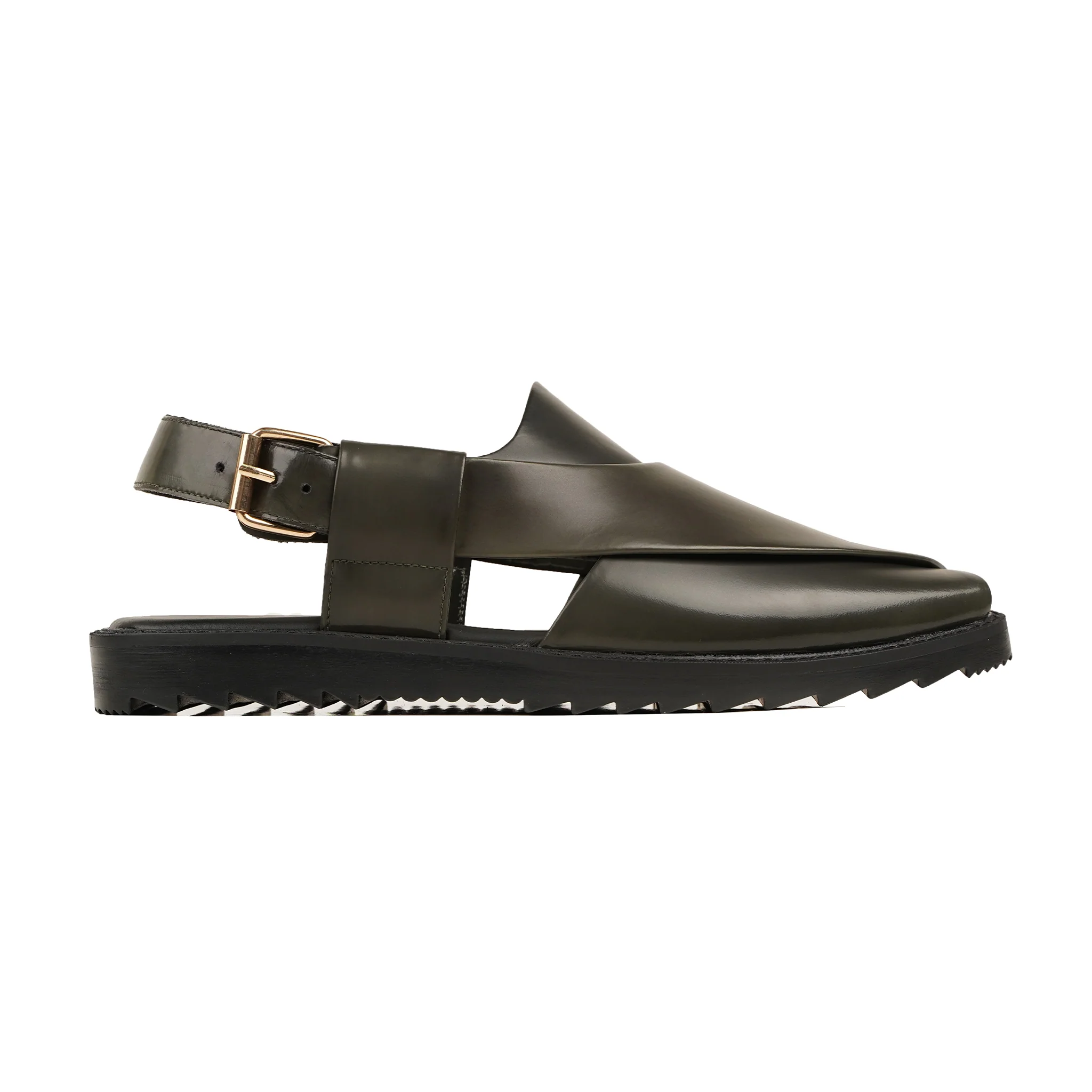Brakpan - Men's Patina Green Calf Leather Sandal - Image 2