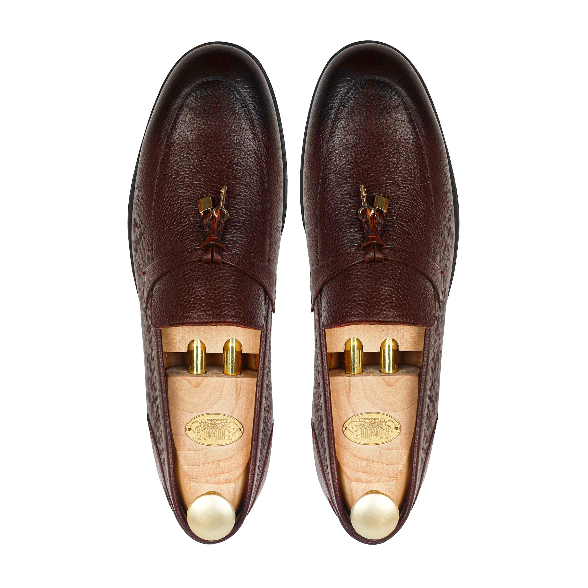 Brent - Men's Oxblood Pebble Grain Leather Loafer - Image 3