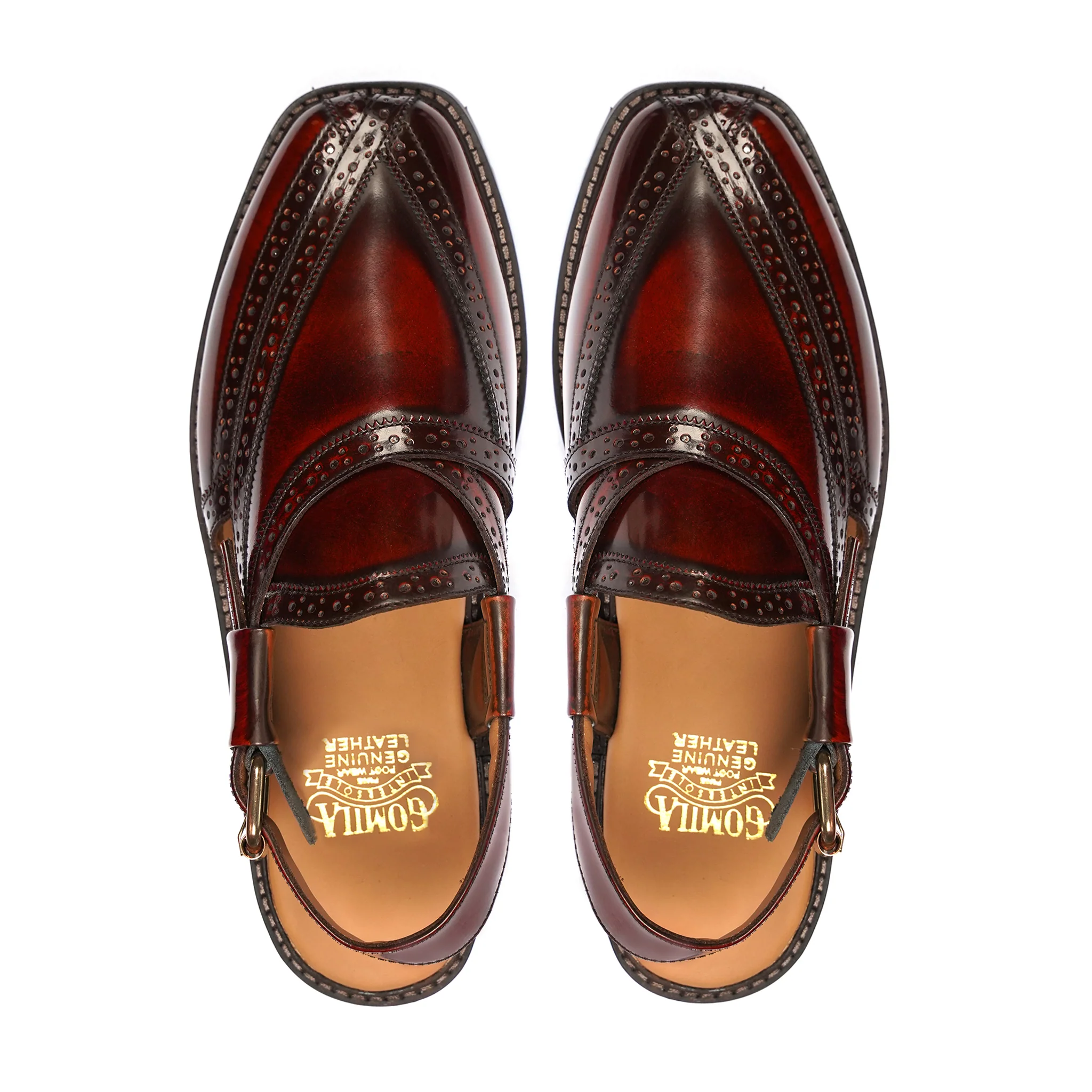 Brooklyn - Men's Oxblood Box Leather High Shine Sandal - Image 3