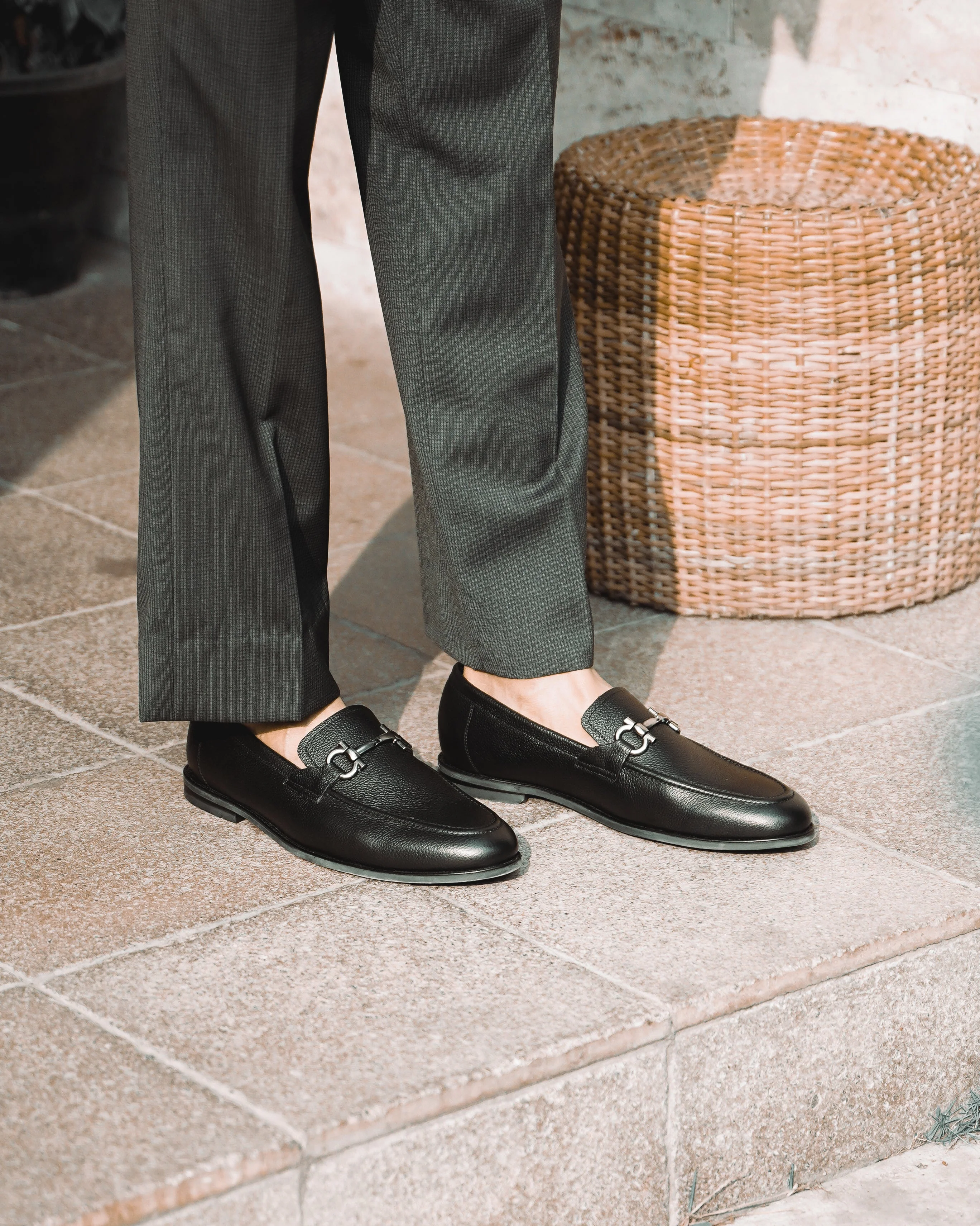 Bucharest - Men's Black Pebble Grain Leather Loafer - Image 8