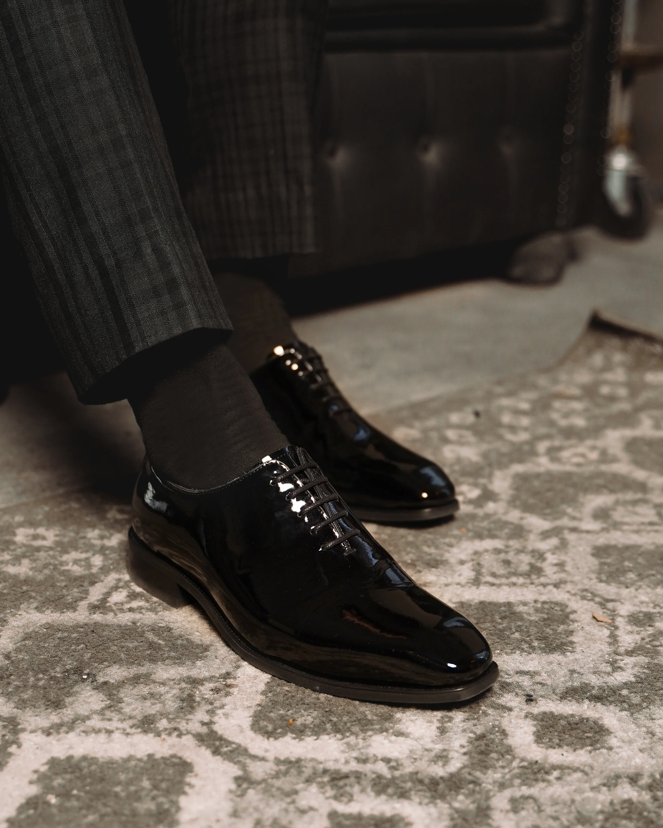 Bursa - Men's Black Patent Leather Wholecut Shoe - Image 7