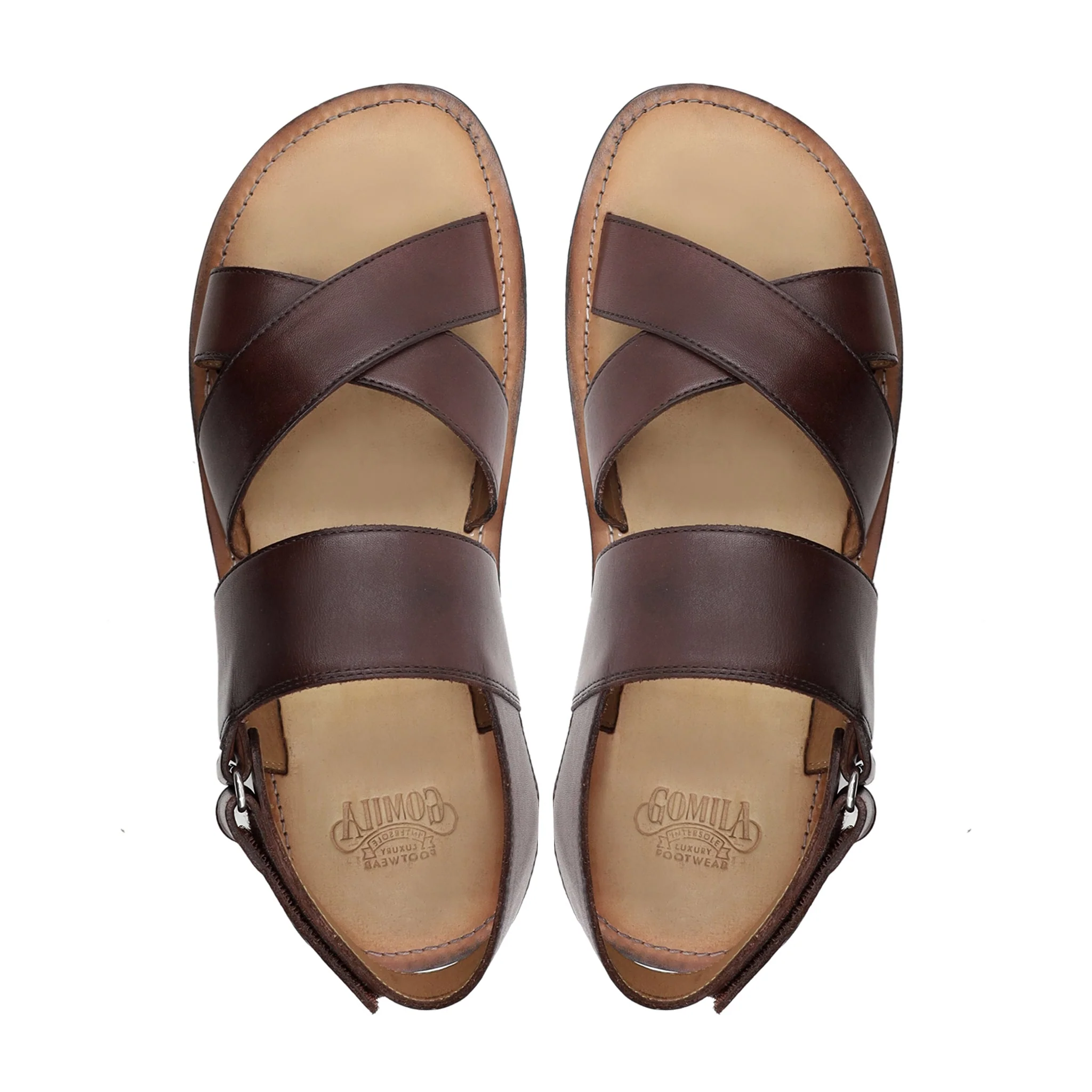Chaplin - Men's Woddy Brown Calf Leather Sandal - Image 3