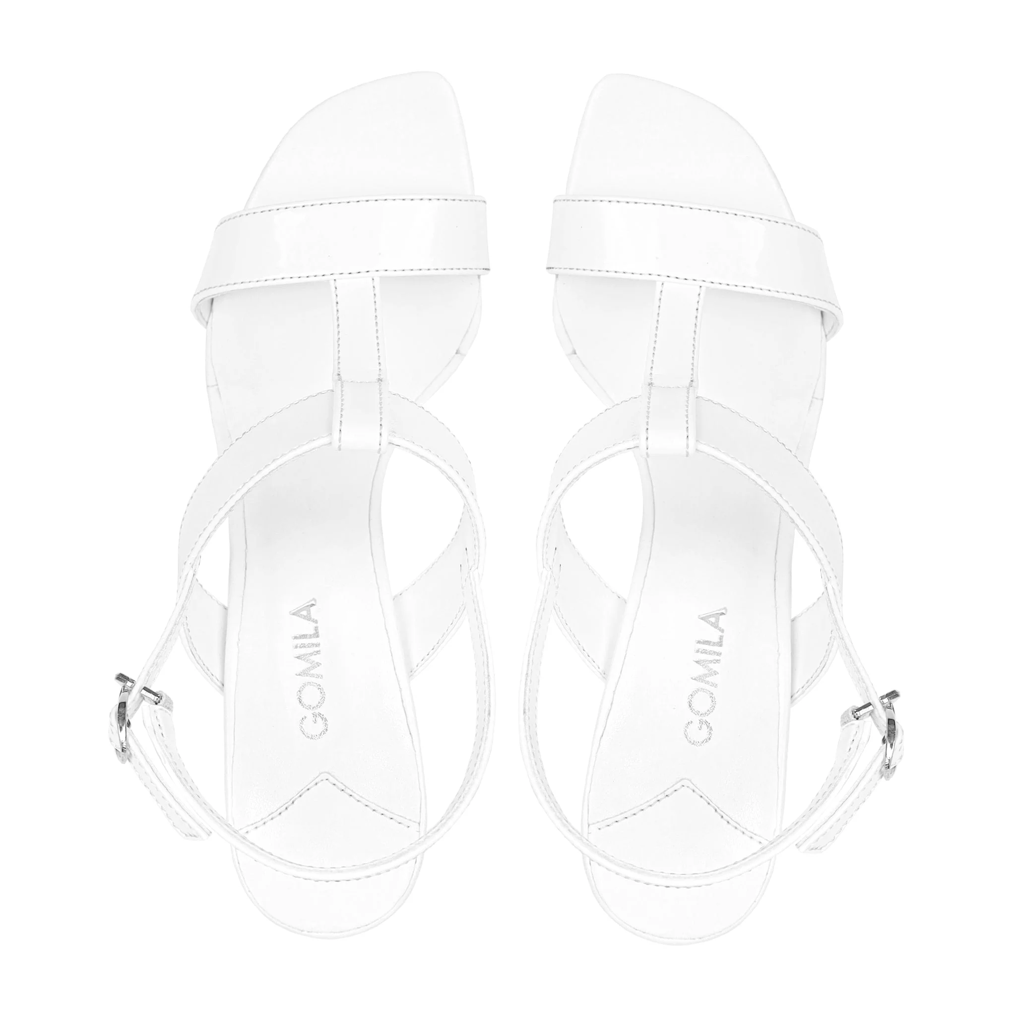 Coco - Women's White Strapped Heels - Image 3