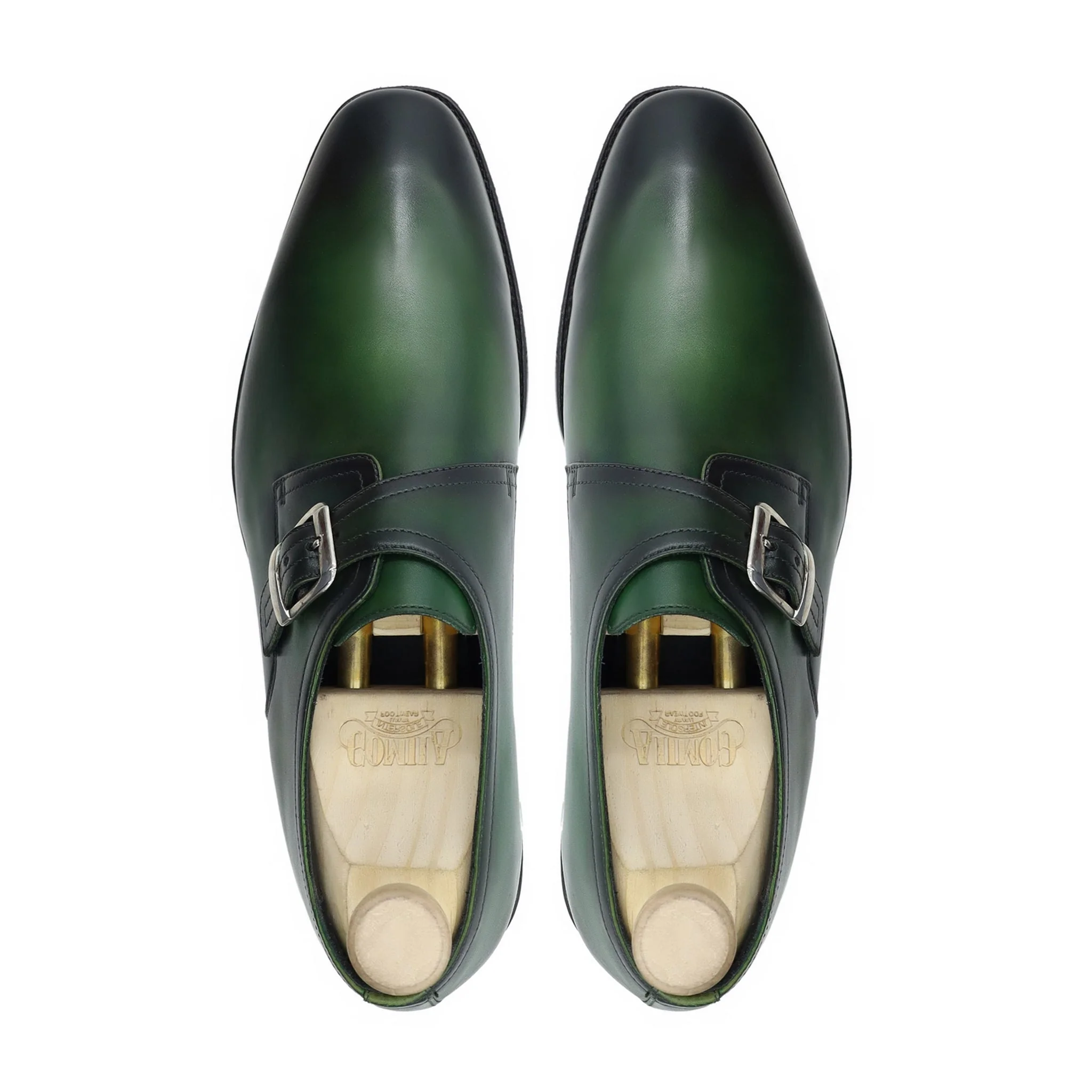 Coleus - Men's Burnished Green Calf Leather Single Monkstrap - Image 3