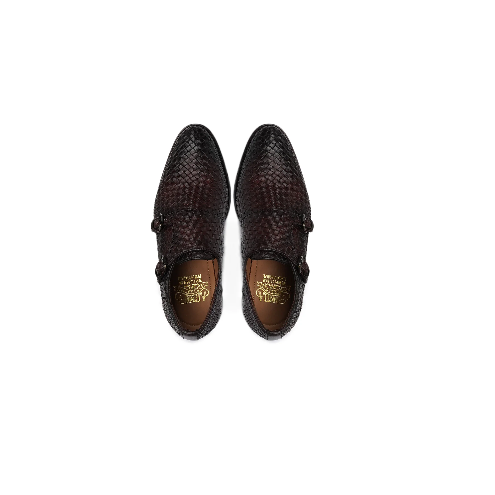 Ario - Kid's Burnished Oxblood Patina Hand Woven Calf Leather Double Monkstrap (5-12 Years Old) - Image 3