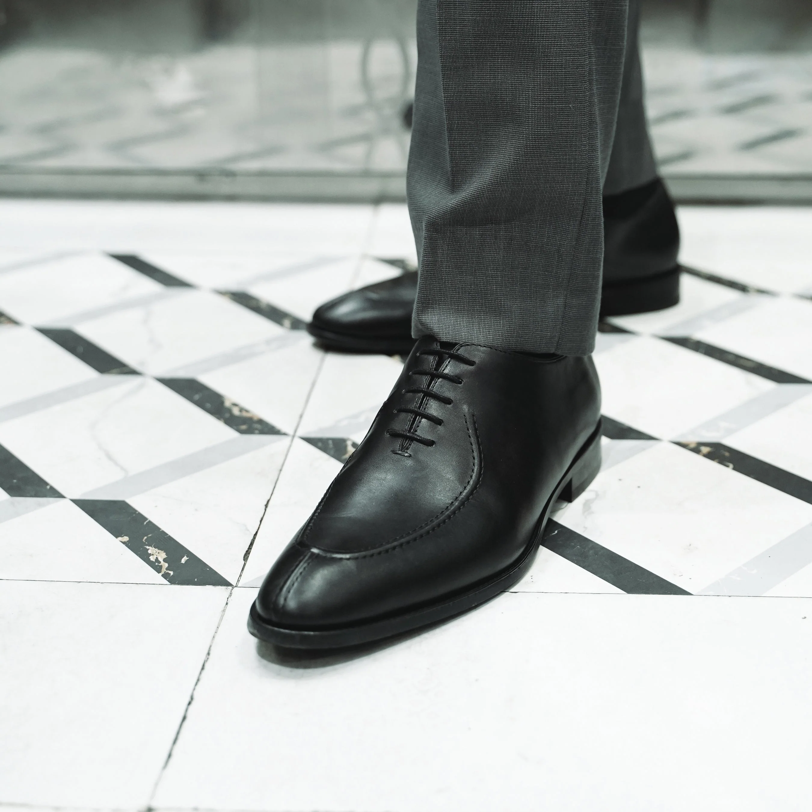Corded - Men's Black Calf Leather Wholecut Shoe - Image 4