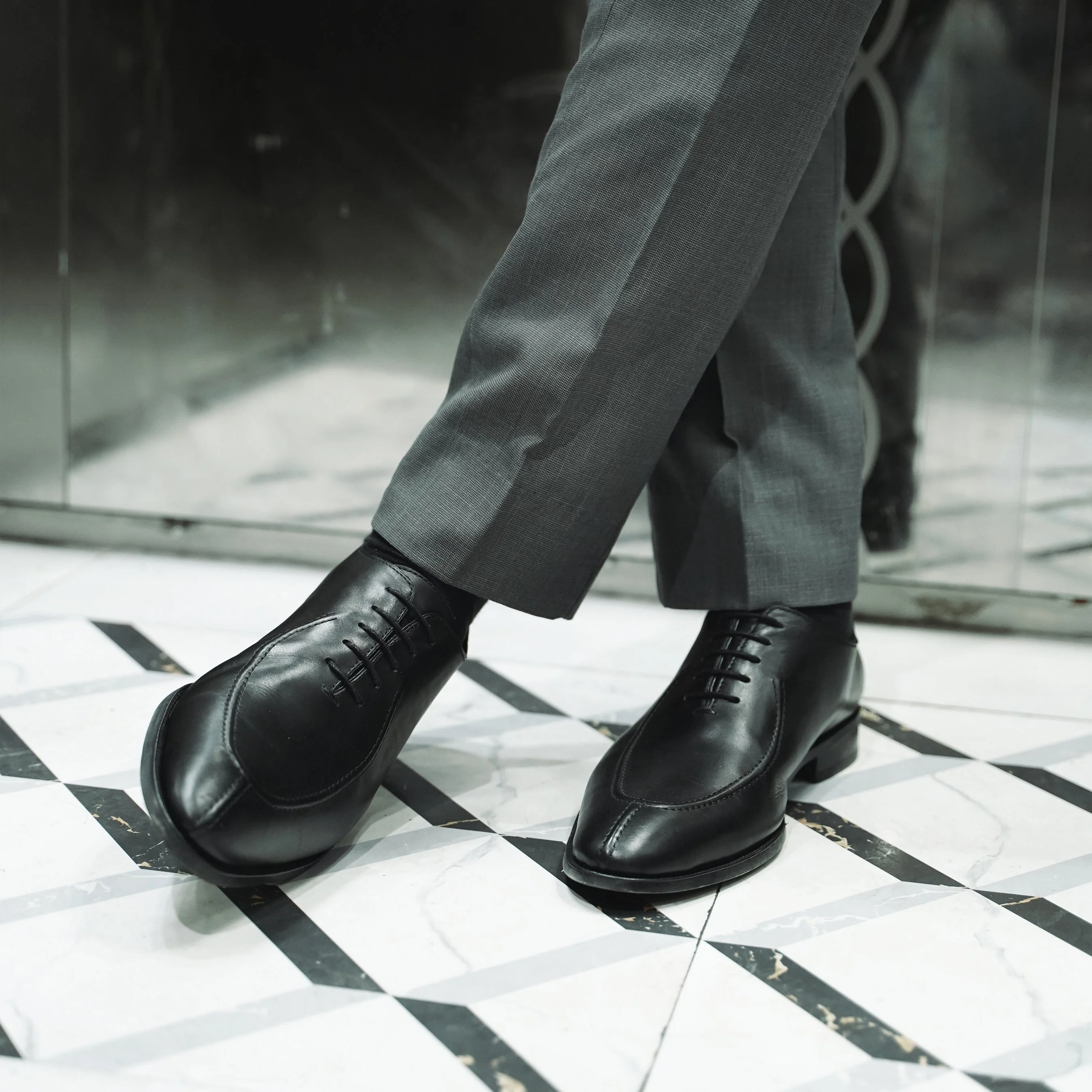 Corded - Men's Black Calf Leather Wholecut Shoe - Image 6