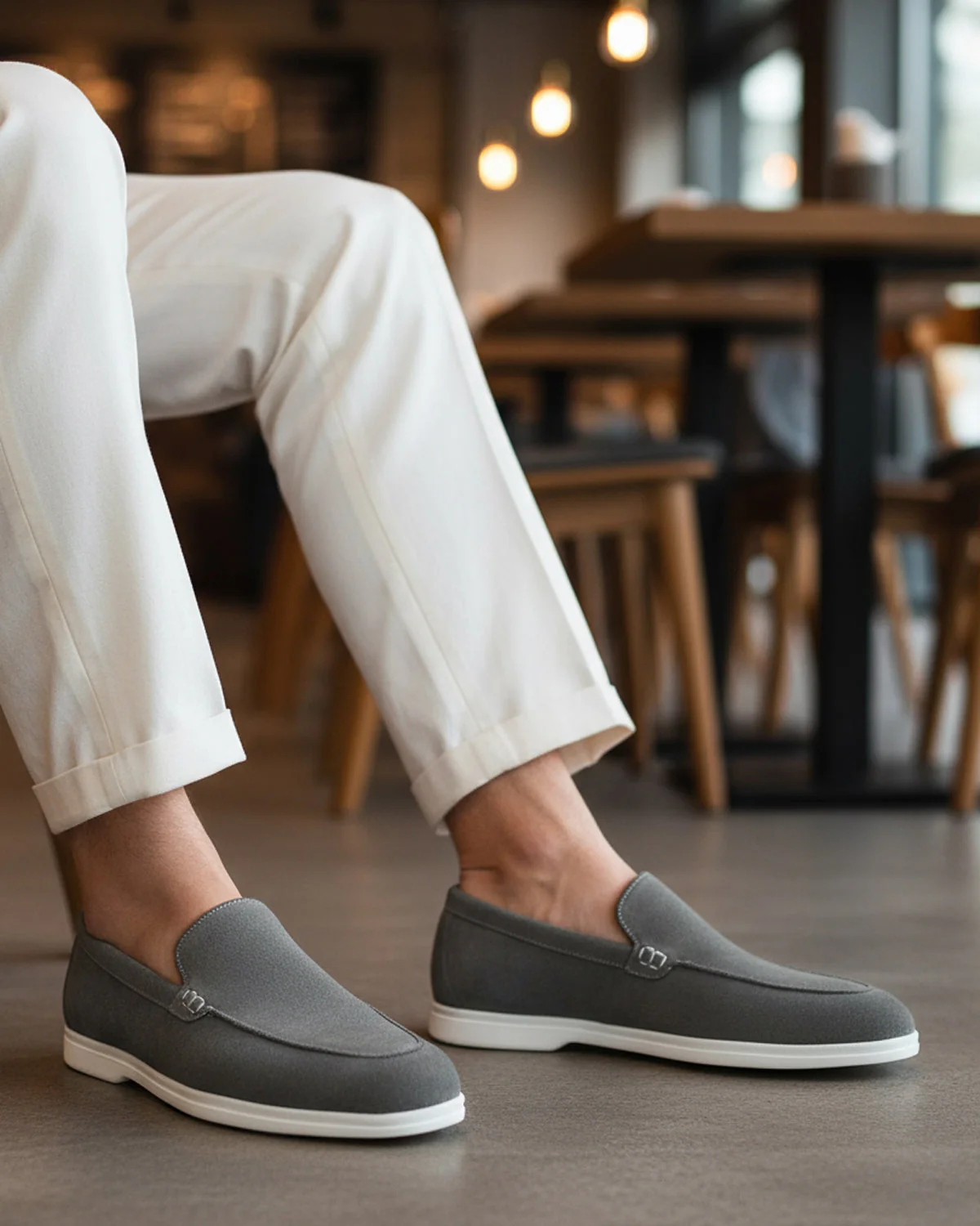Crest - Men's Charcoal Grey Suede Loafer - Image 5