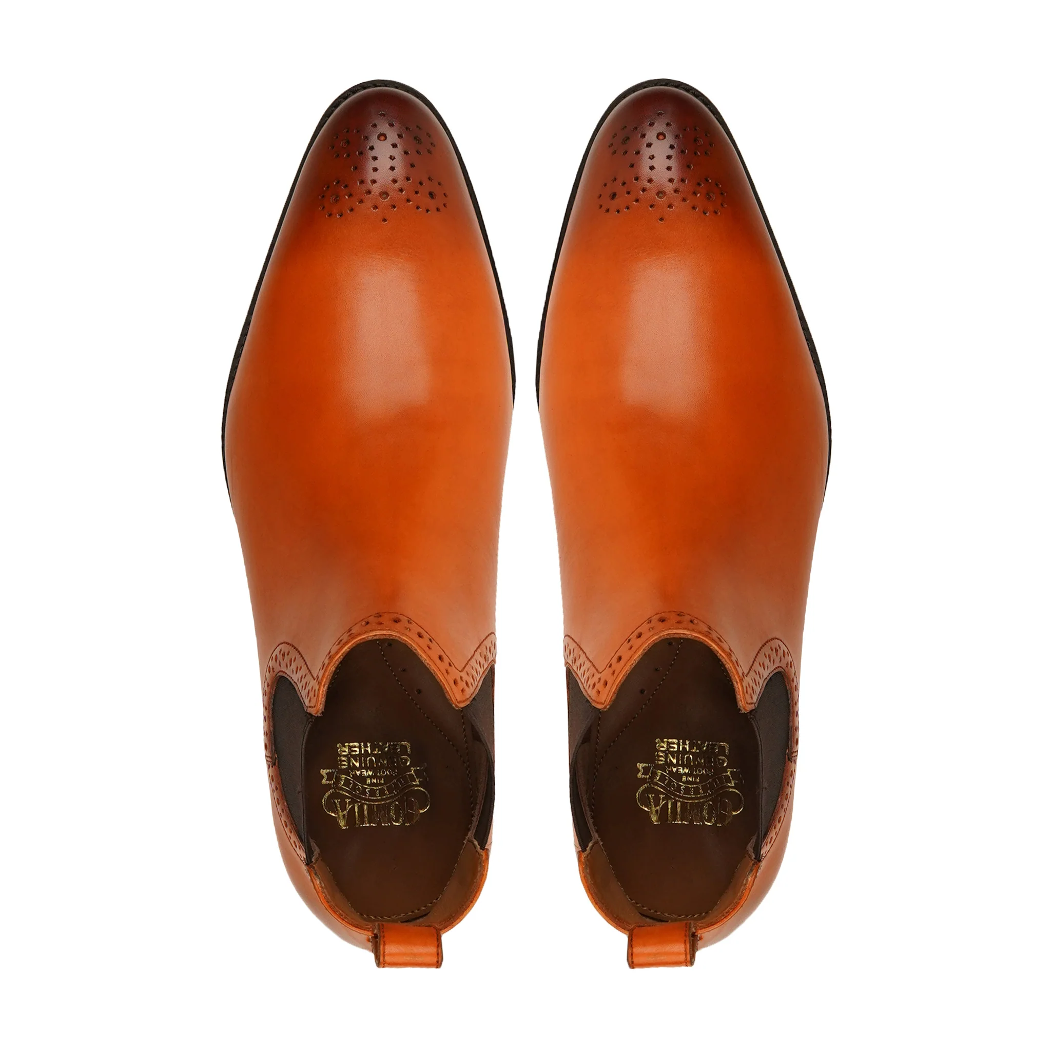 Hammako - Men's Burnished Tan Calf Leather Chelsea Boot - Image 3