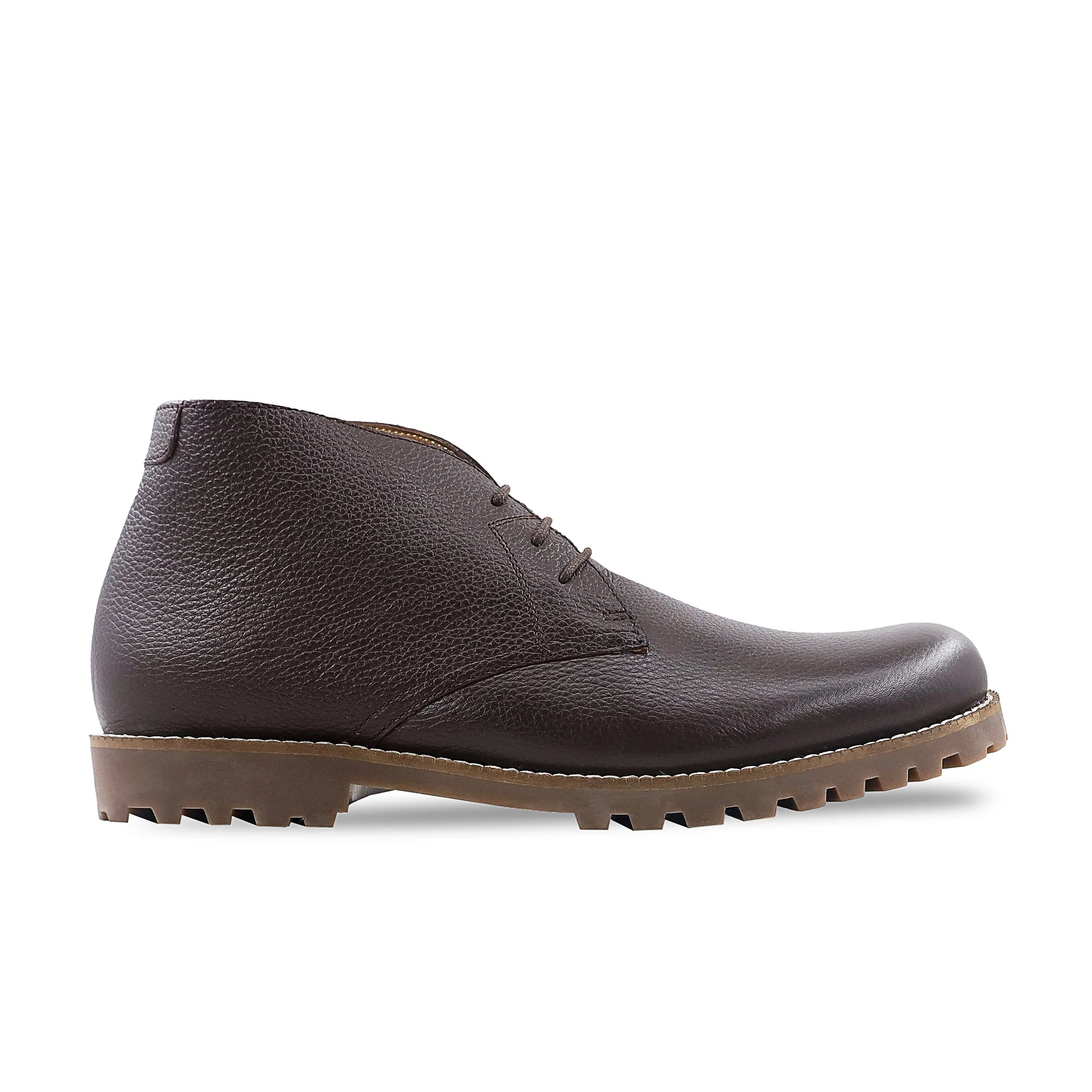 Deric - Men's Dark Brown Pebble Grain Chukka Boot - Image 2