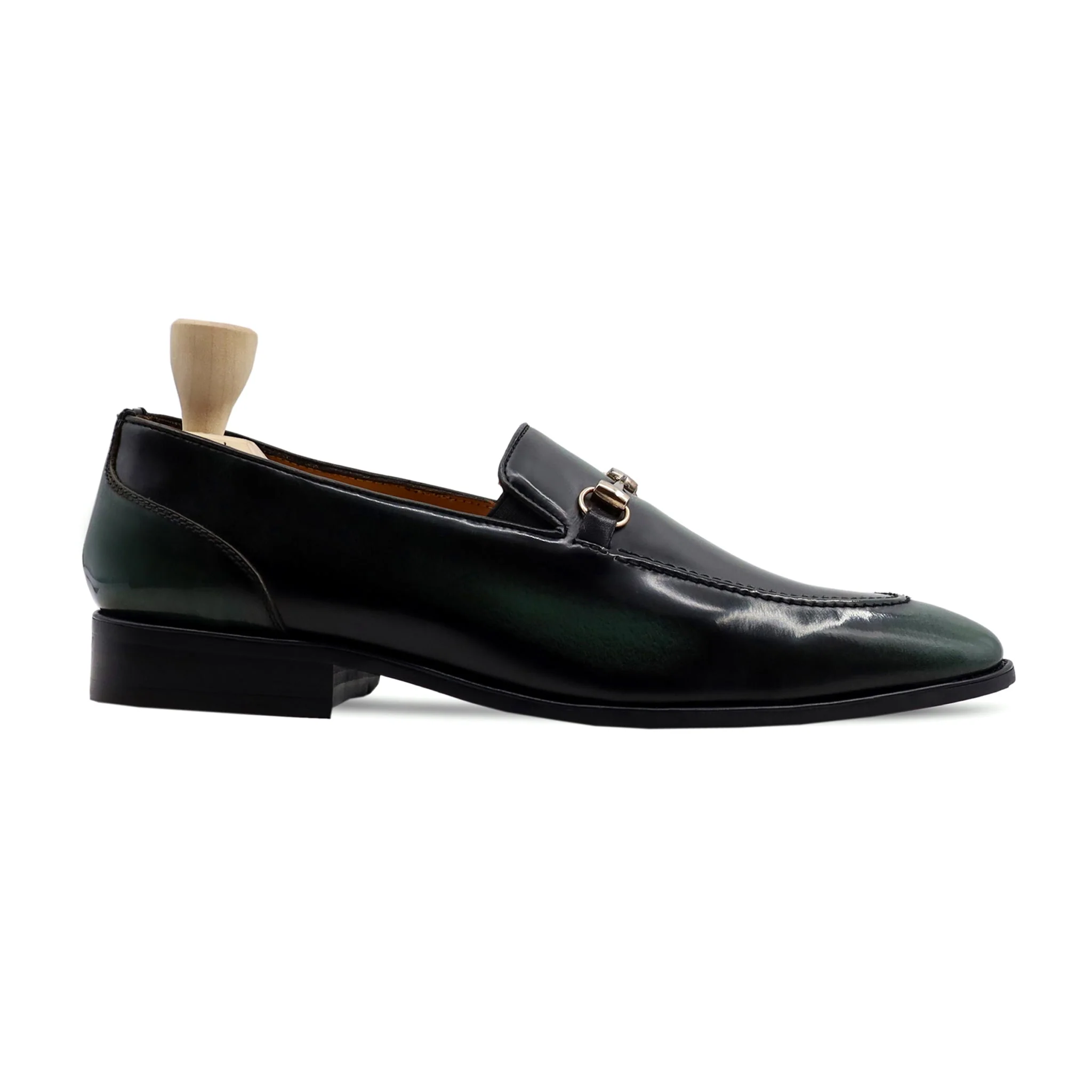 Detroit - Men's Burnished Green Box Leather High Shine Loafer - Image 2