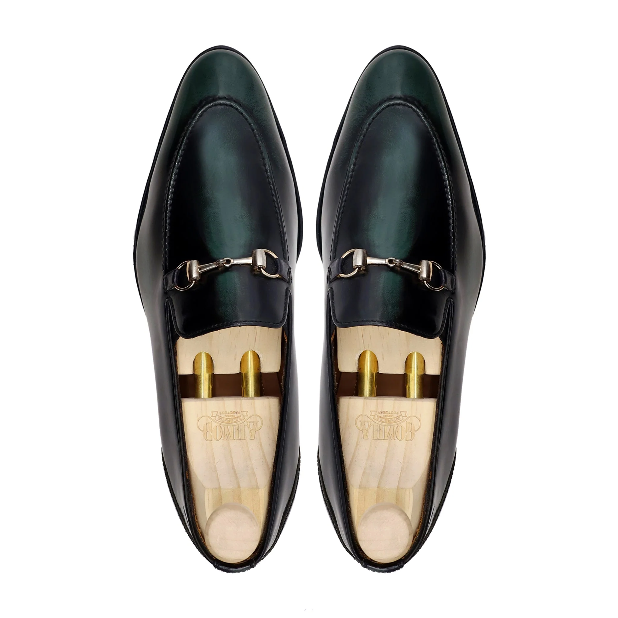 Detroit - Men's Burnished Green Box Leather High Shine Loafer - Image 3