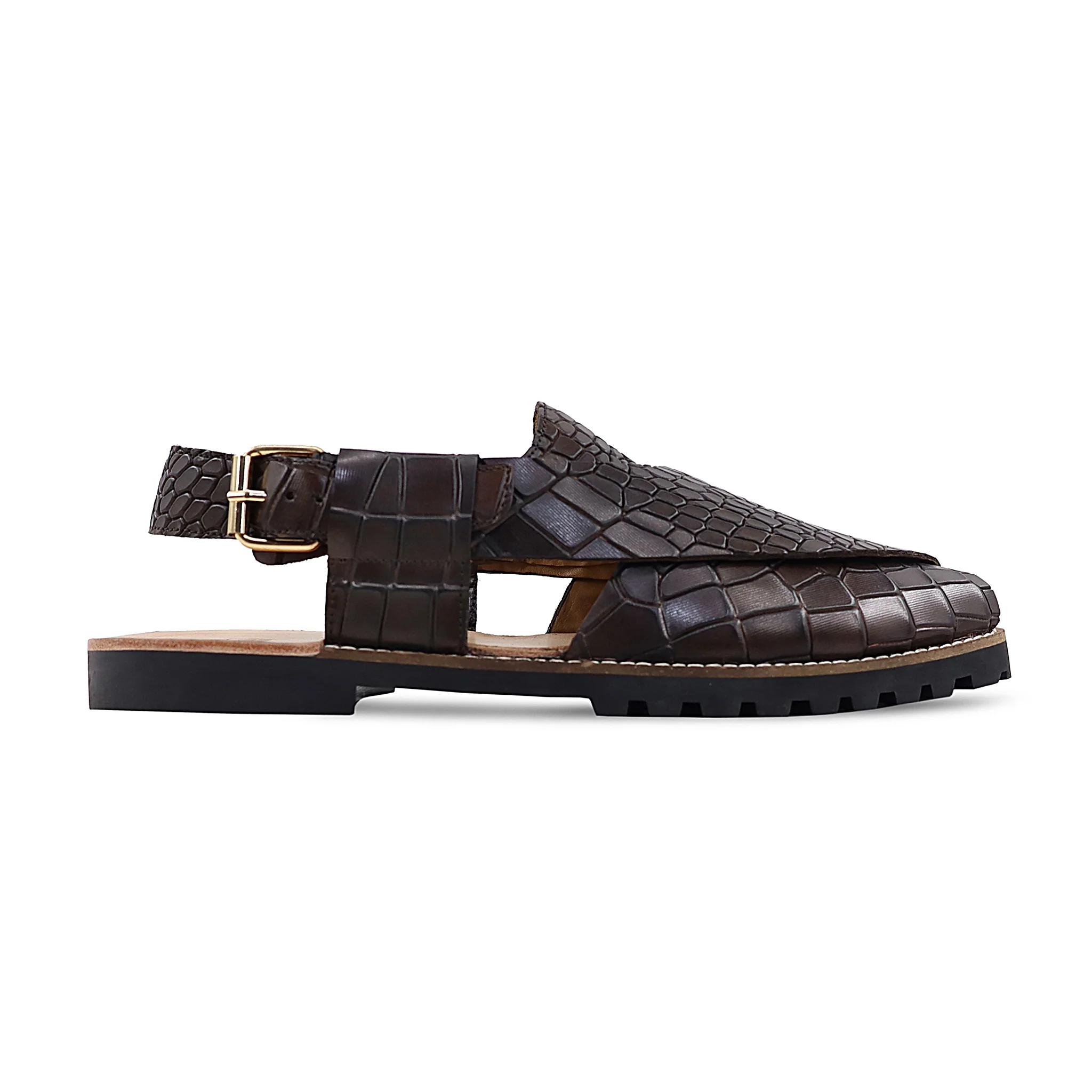 Dilana - Men's Dark Brown Calf Leather Sandal - Image 2