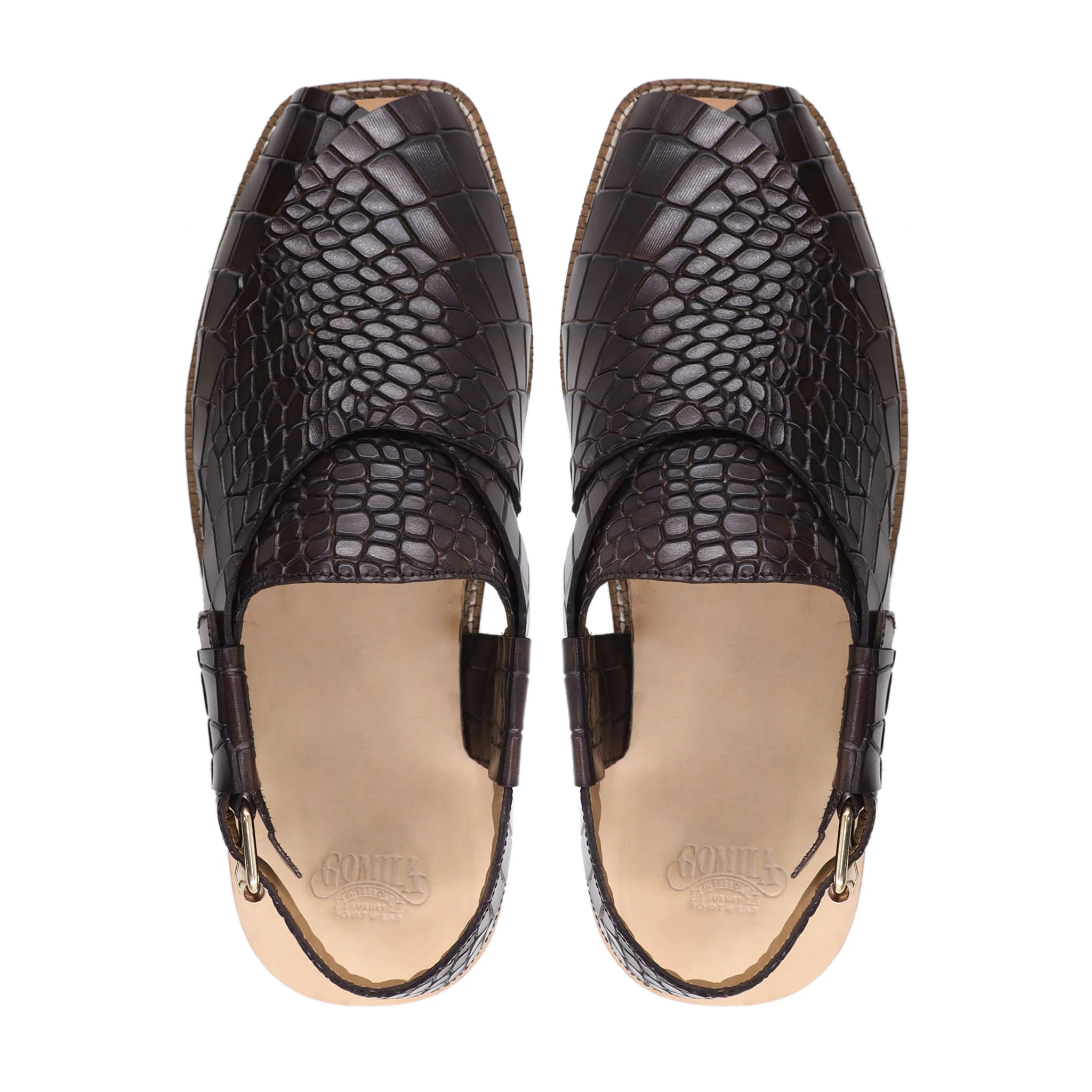 Dilana - Men's Dark Brown Calf Leather Sandal - Image 3