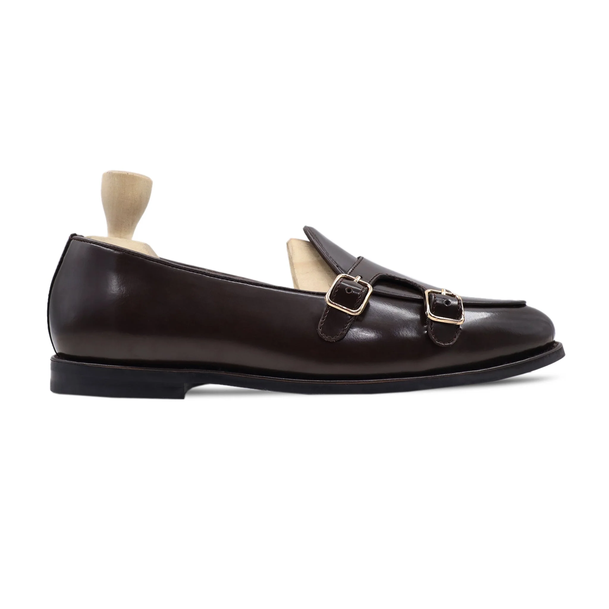 Edwin - Men's Dark Brown Box Leather High Shine Loafer - Image 2