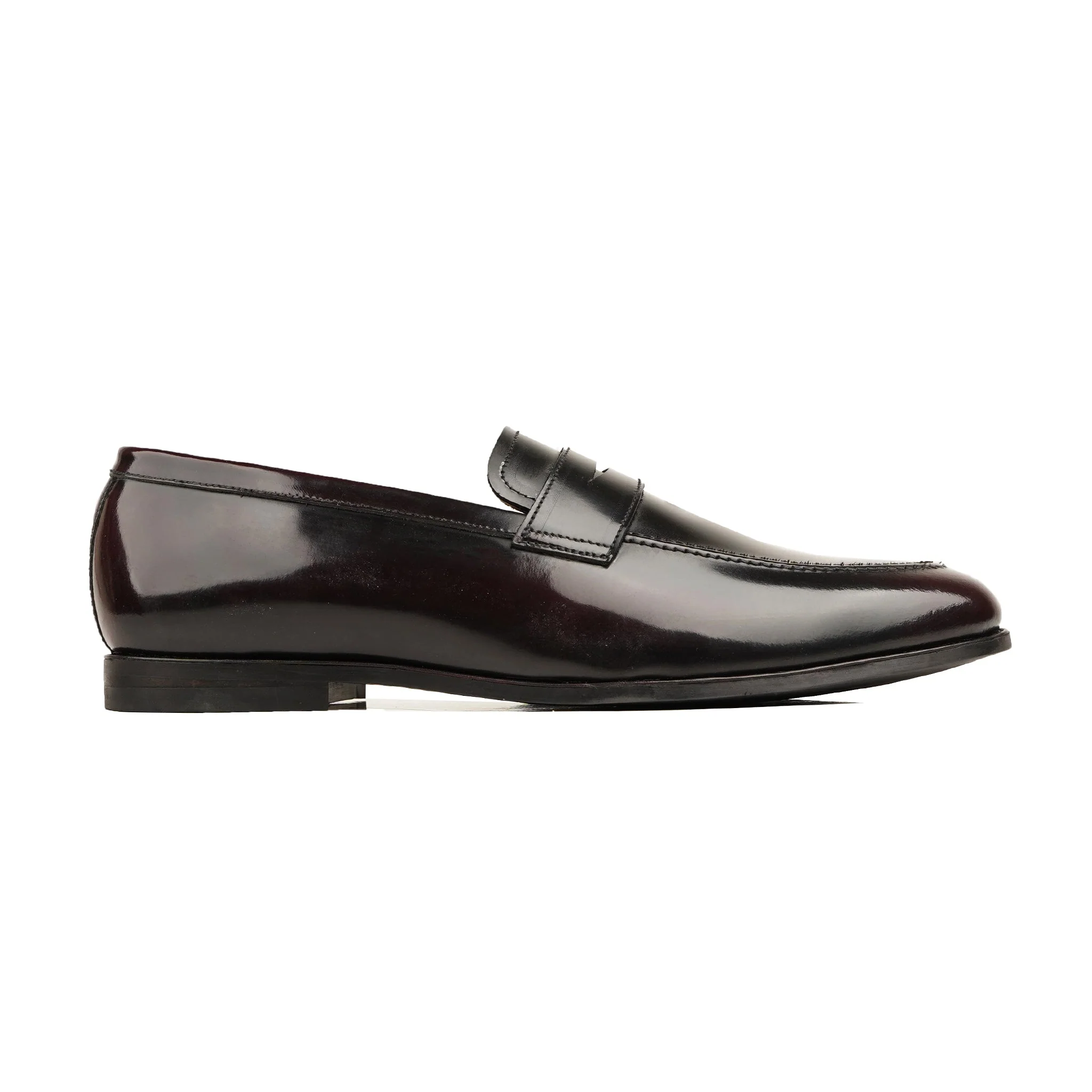 Emile - Men's Burnished Burgendy Box Leather High Shine Loafer - Image 2