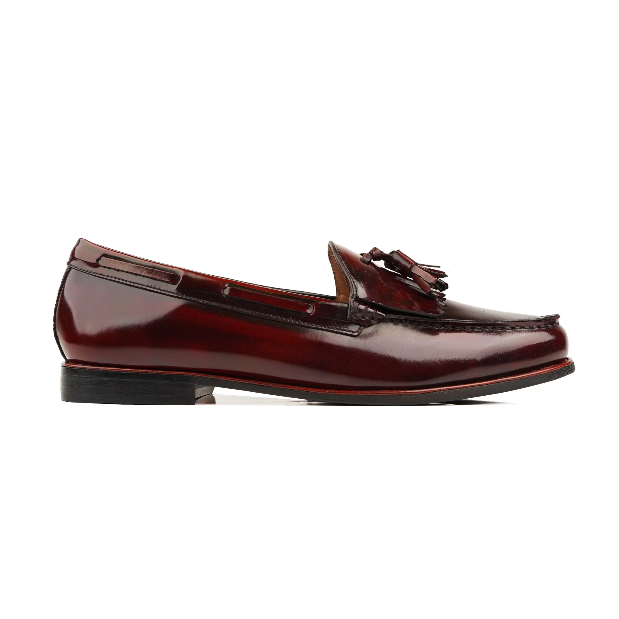Oristano - Men's Burgendy Box Leather High Shine Loafer - Image 2