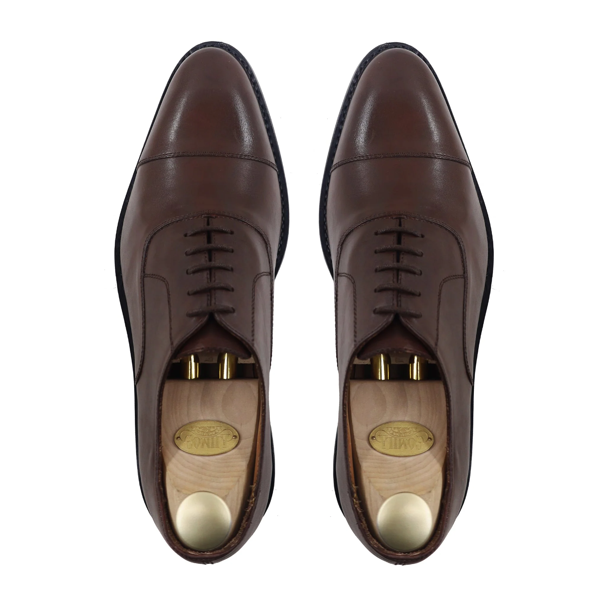 Ezio - Men's Dark Brown Calf Leather Oxford Shoe - Image 3
