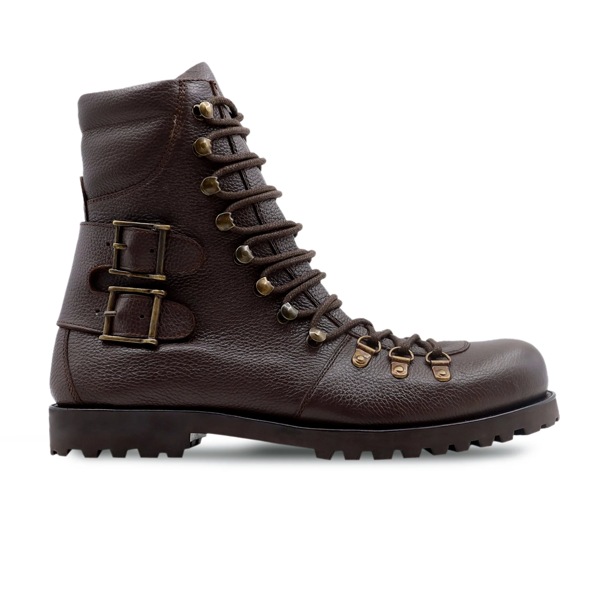 Fontan - Men's Dark Brown Pebble Grain Leather Boot - Image 2