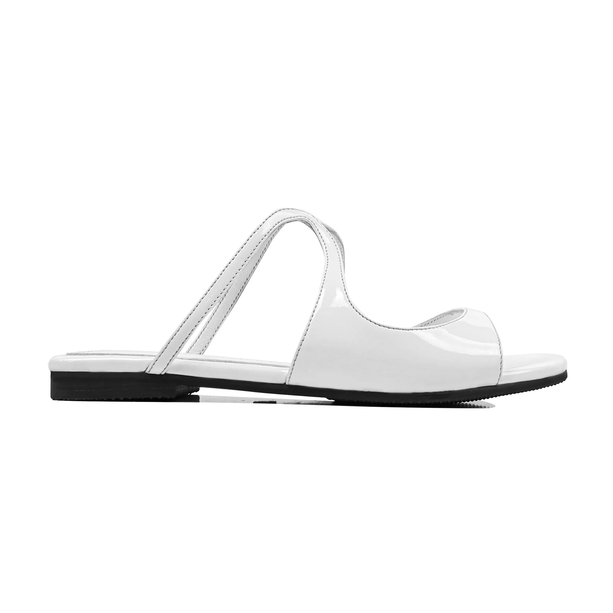 Fyna - Women's High Shine White Slipper - Image 2