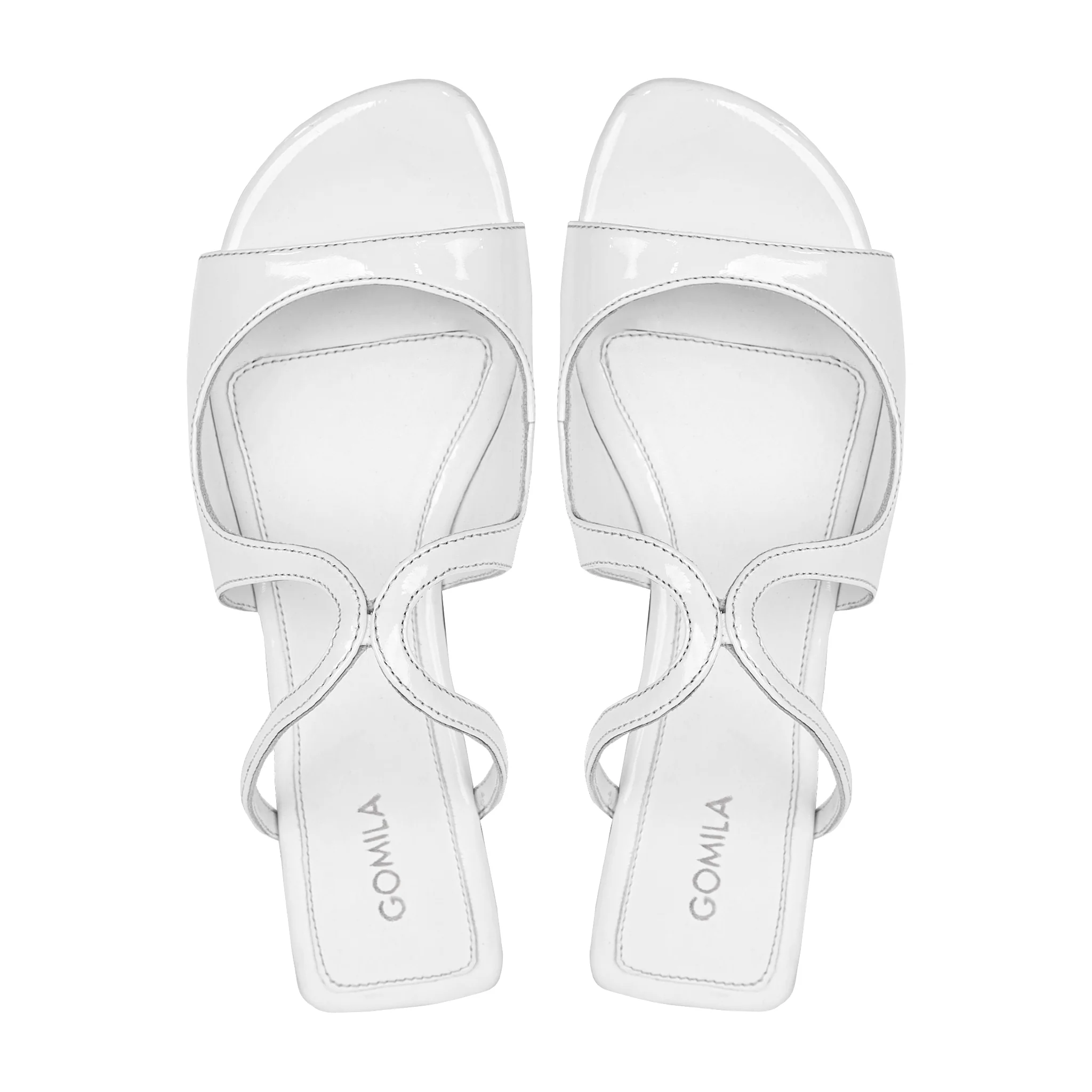 Fyna - Women's High Shine White Slipper - Image 3