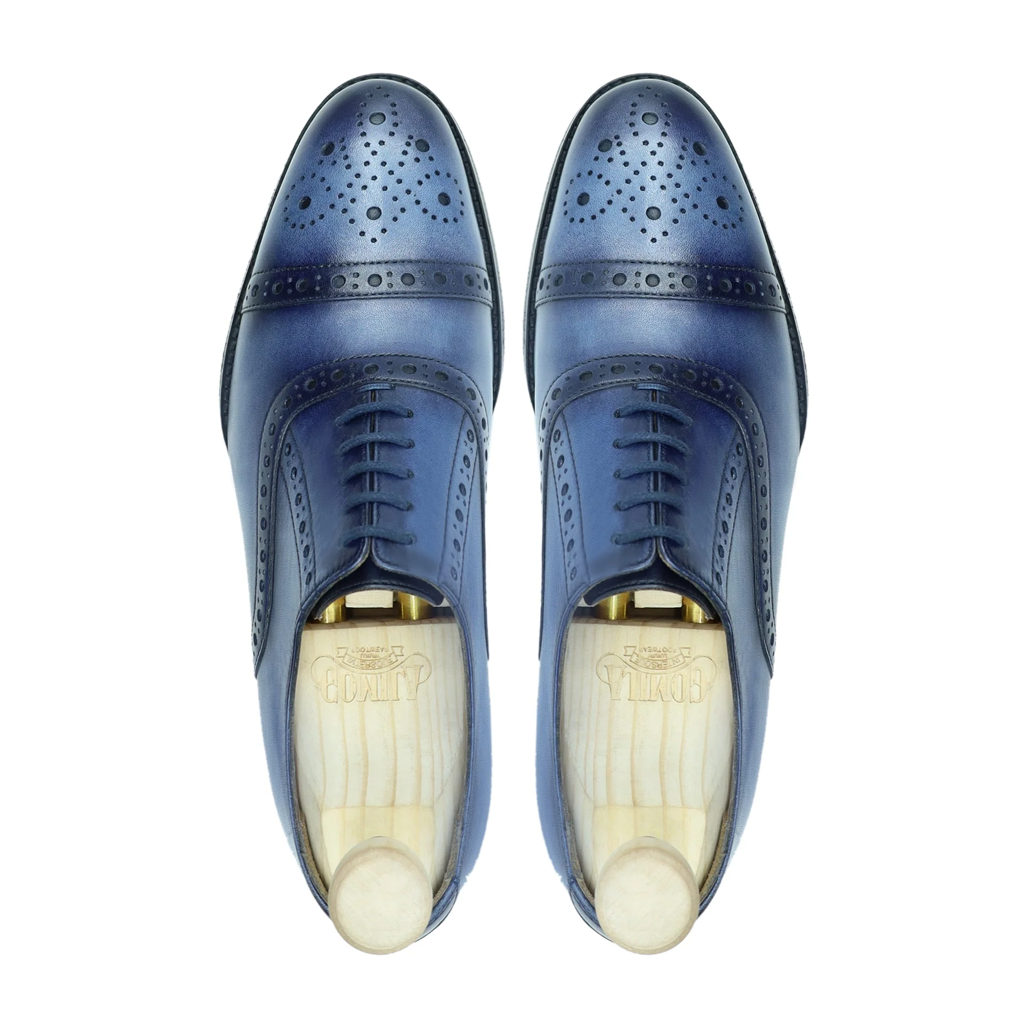 Garland - Men's Greyish Blue Calf Leather Oxford Shoe - Image 3