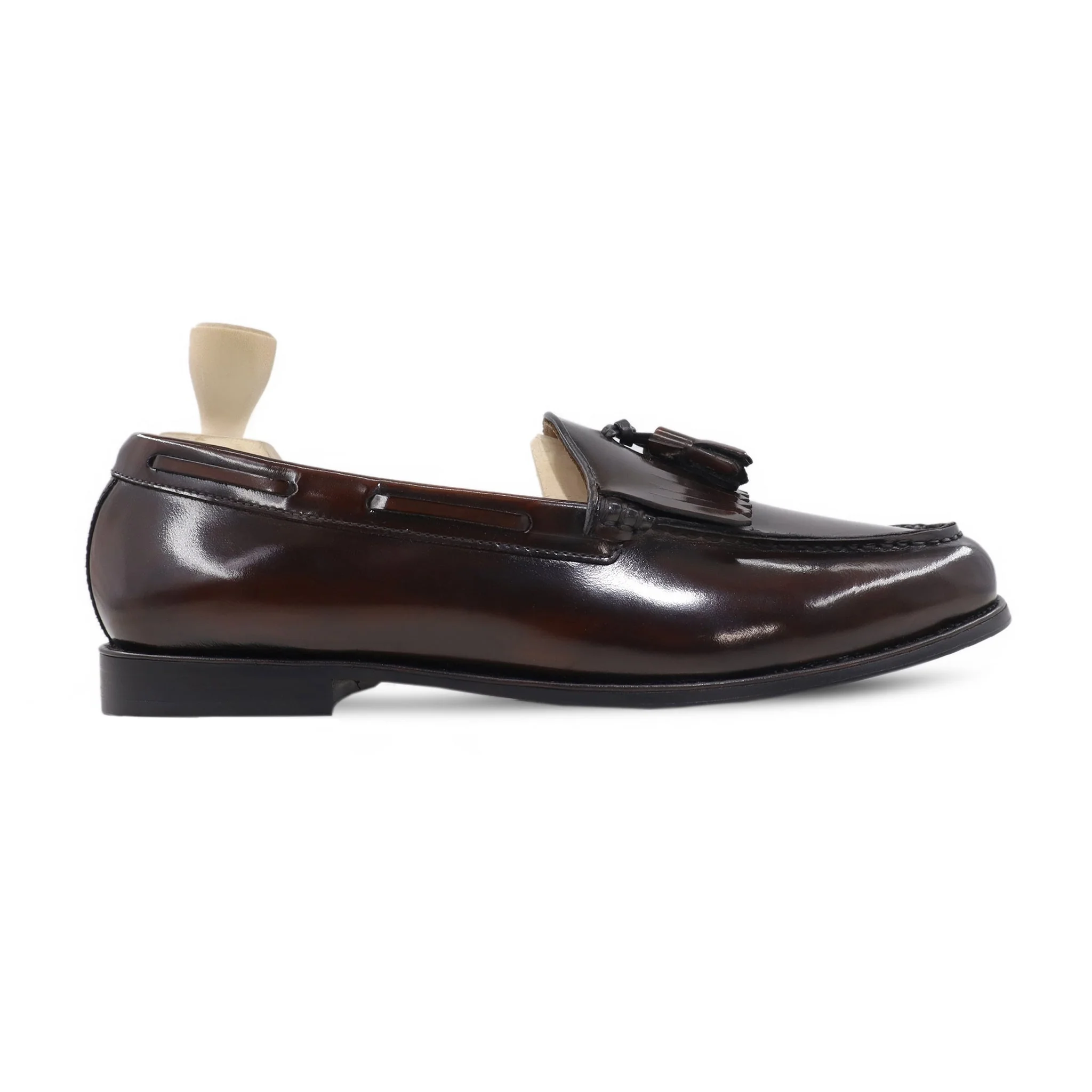 Garnier - Men's Dark Brown Box Leather High Shine Loafer - Image 2