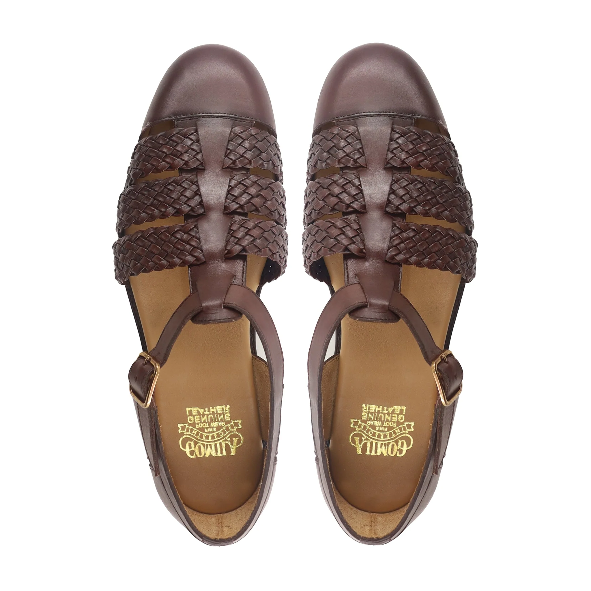 Gladiator - Men's Reddish Brown Calf and Hand Woven Calf Leather Sandal - Image 3