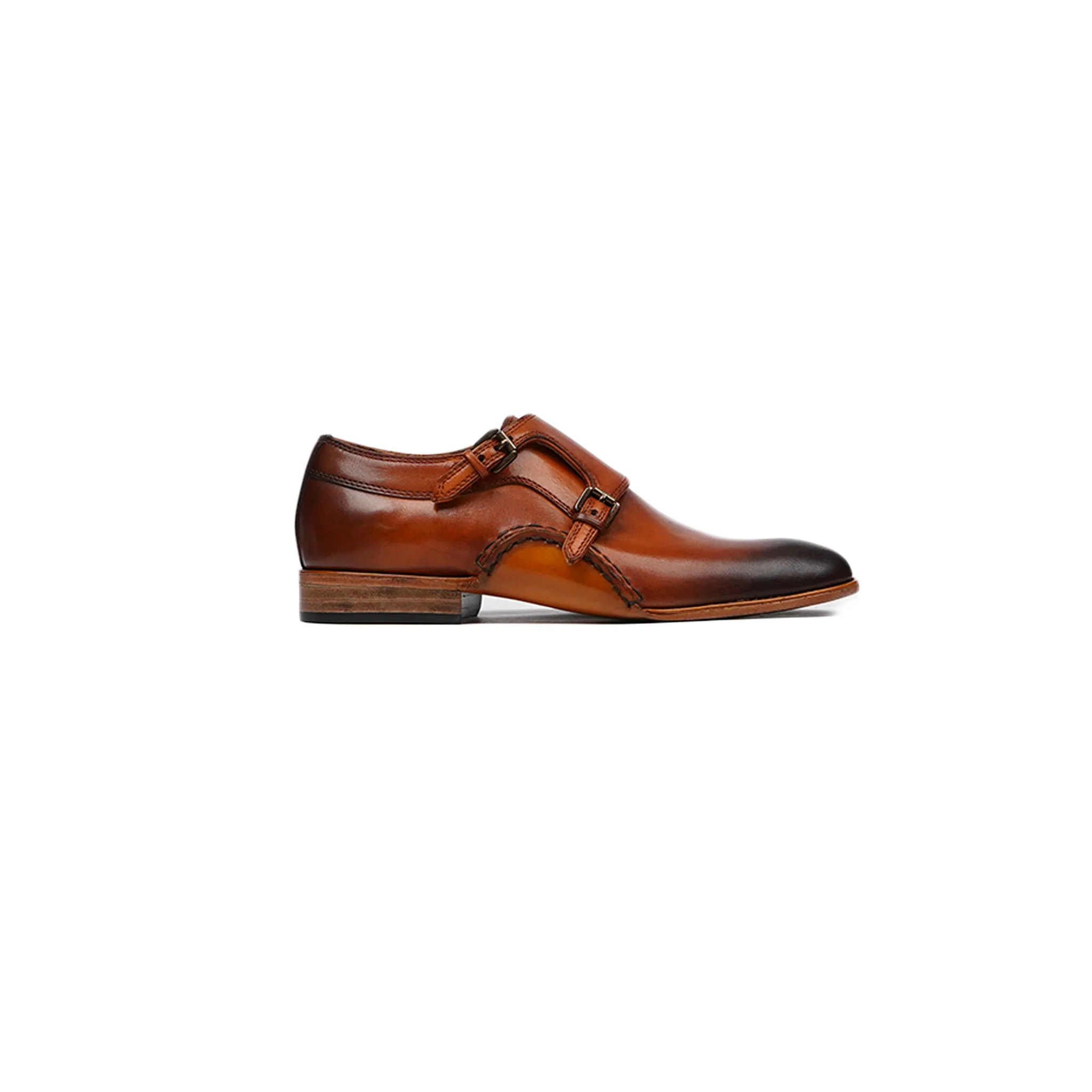 Belen - Kid's Burnished Tan Calf Leather Double Monkstrap (5-12 Years Old) - Image 2