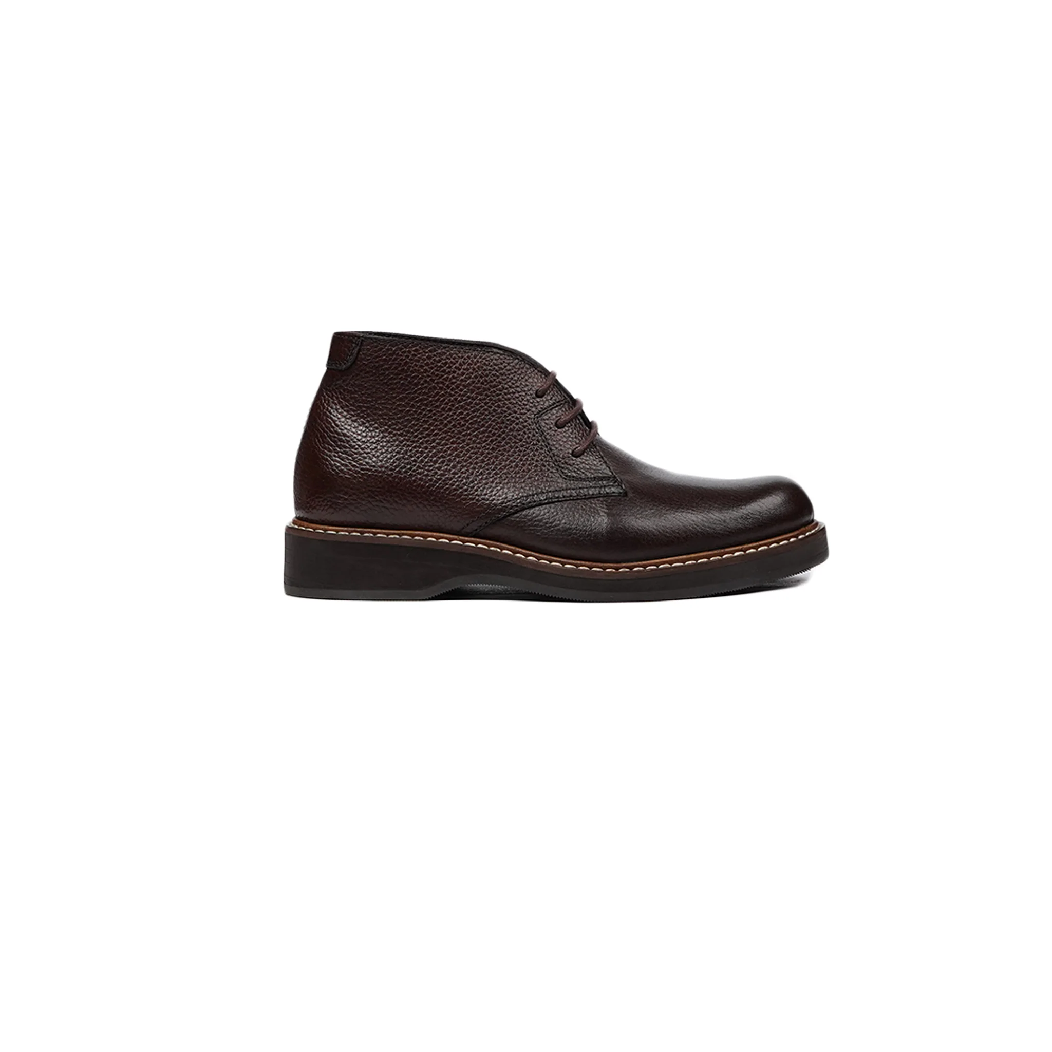 Alanso - Kid's Dark Brown Pebble Grain Leather Chukka Boot (5-12 Years Old) - Image 2