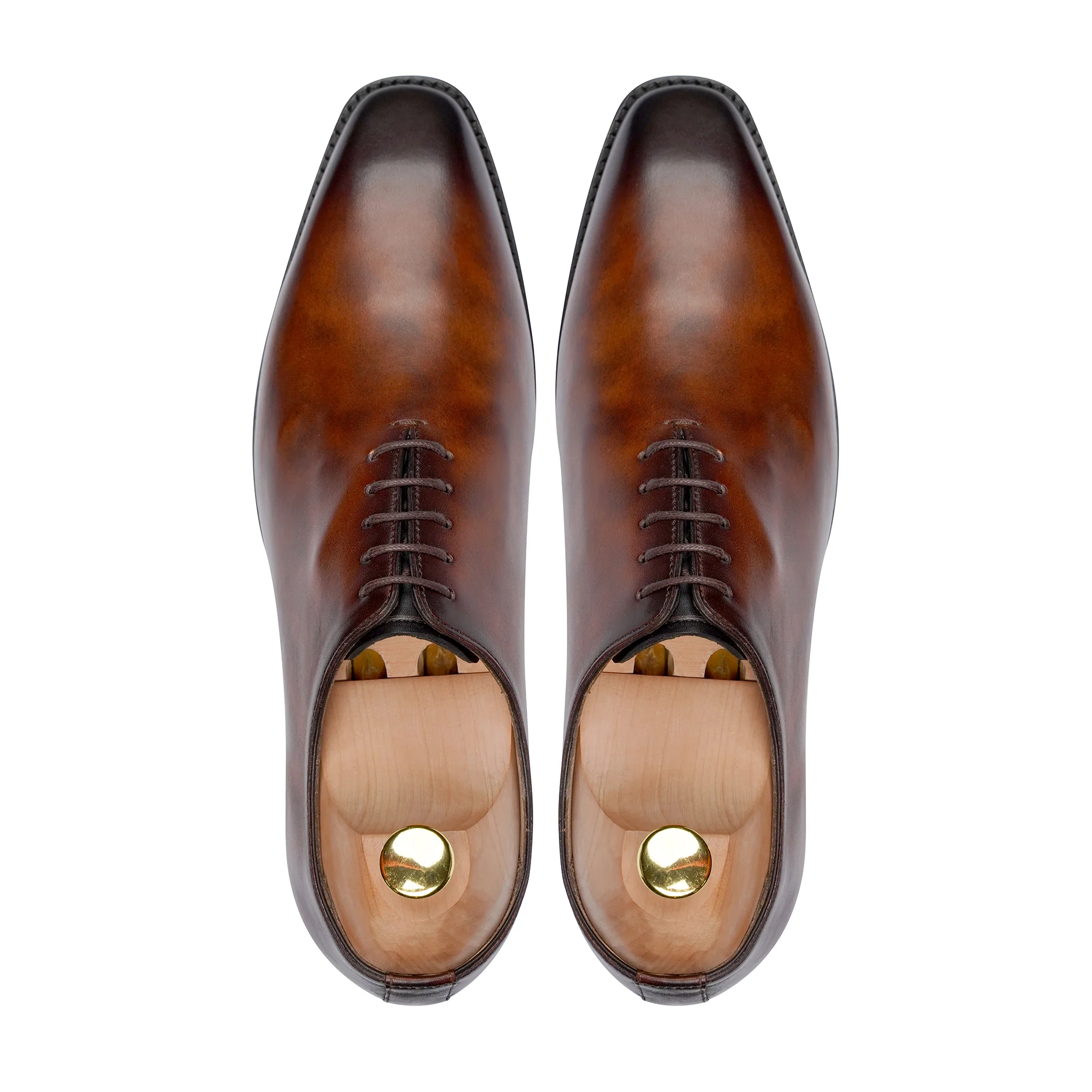 Yama - Men's Burnished Brown Calf Leather Wholecut Shoe - Image 3