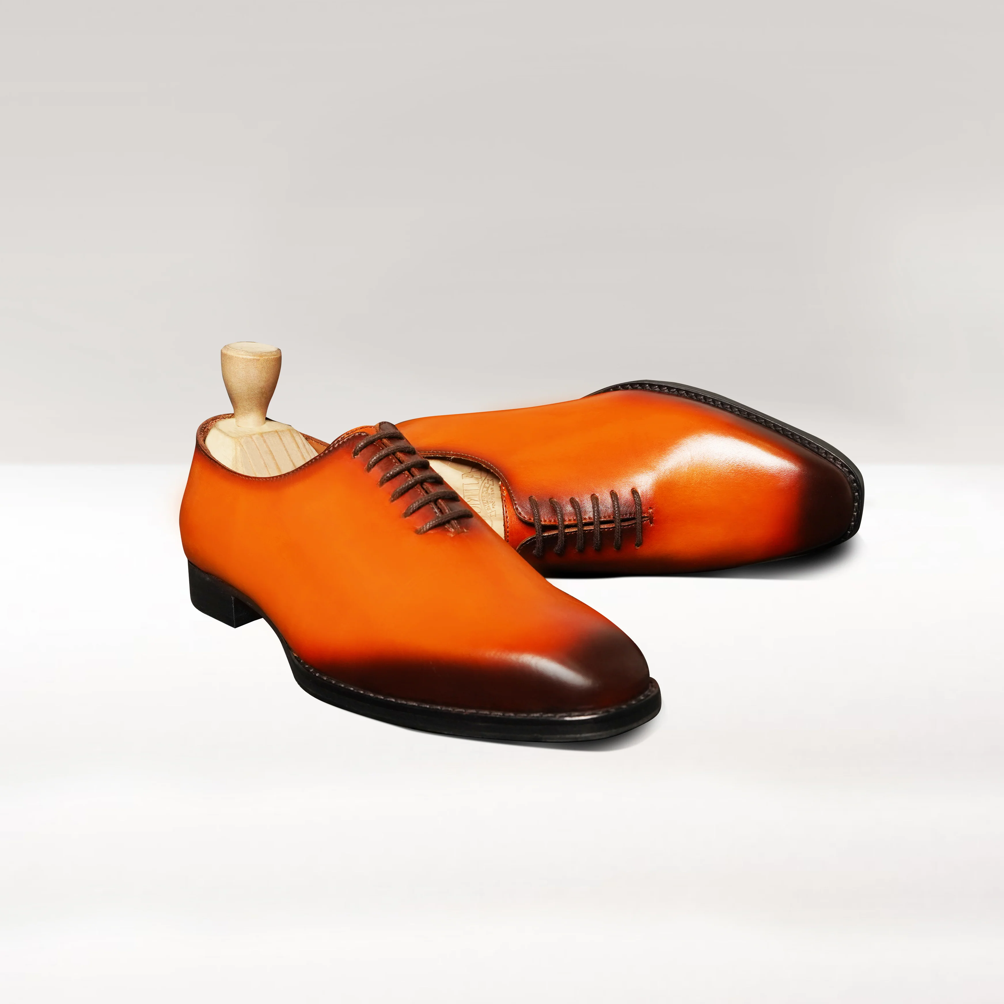 Dino - Men's Burnished Tan Patina Calf Leather Wholecut Shoe - Image 5