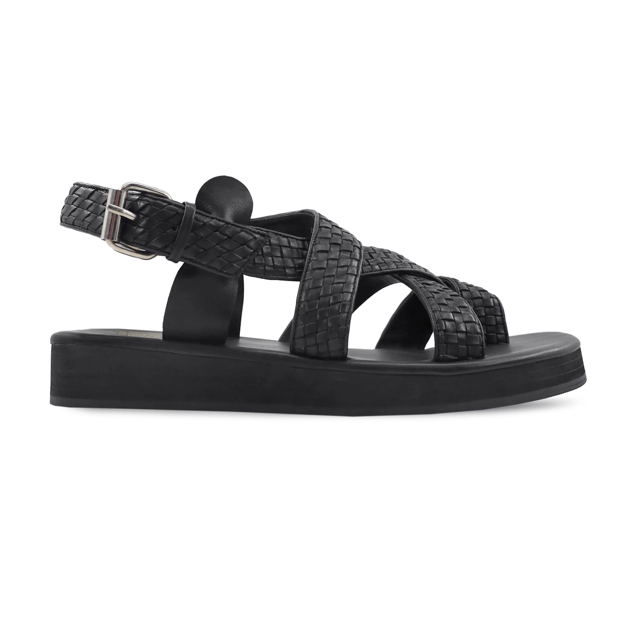 Grumpy - Men's Black Hand Woven Calf Leather Sandal - Image 2