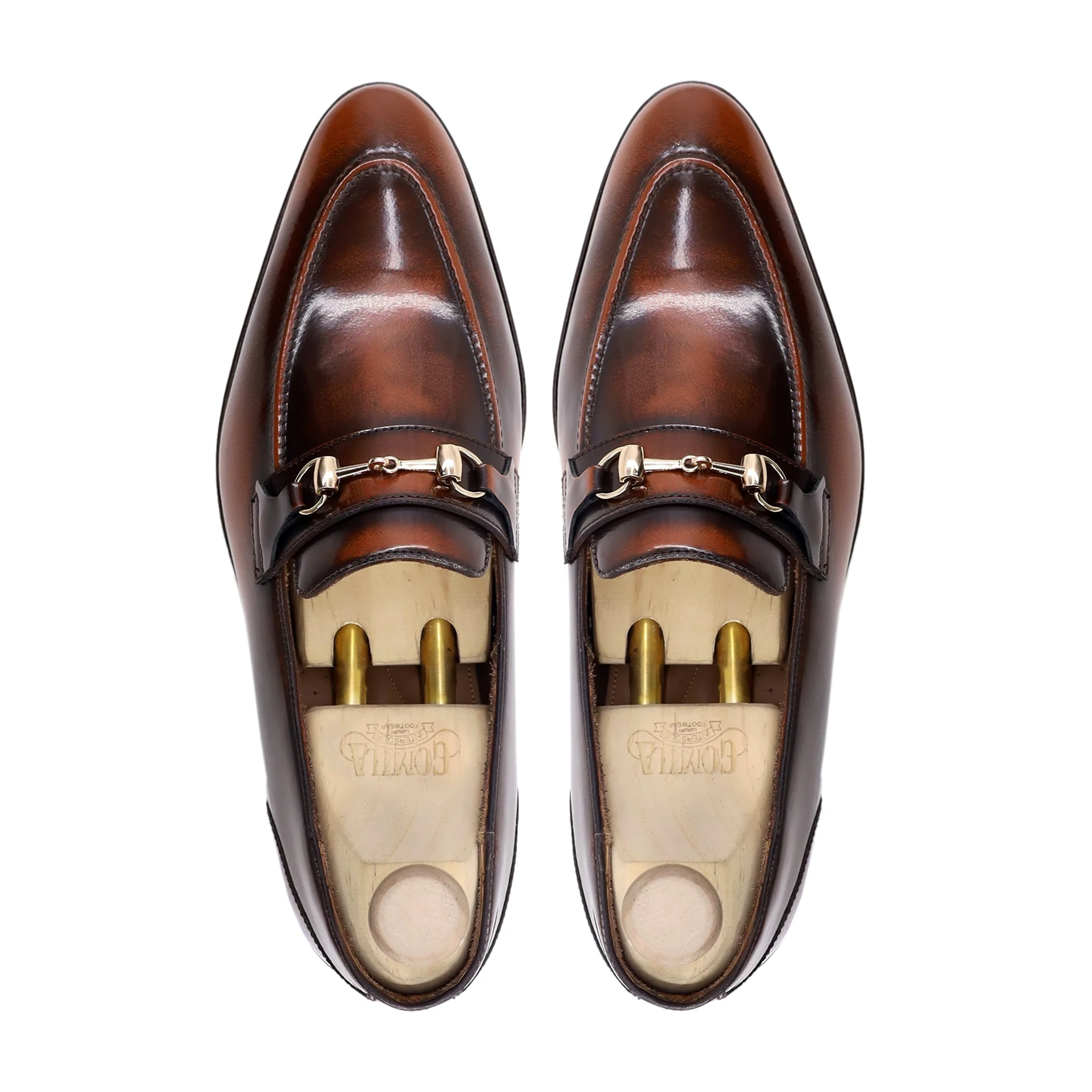 Guss - Men's Burnished Tan Box Leather High Shine Loafer - Image 3